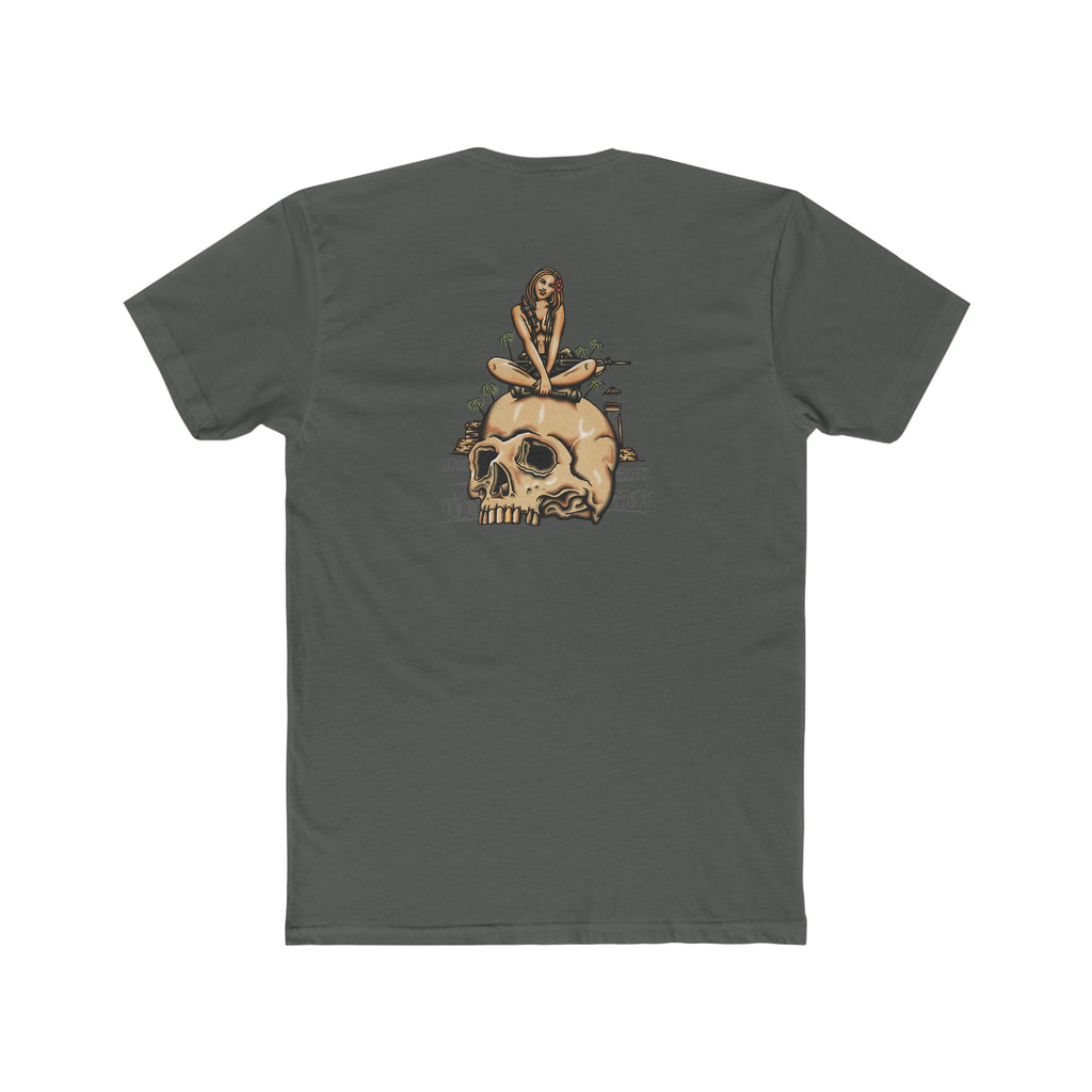 Infantry Vietnam Pin-Up On Skull - Crew Tee