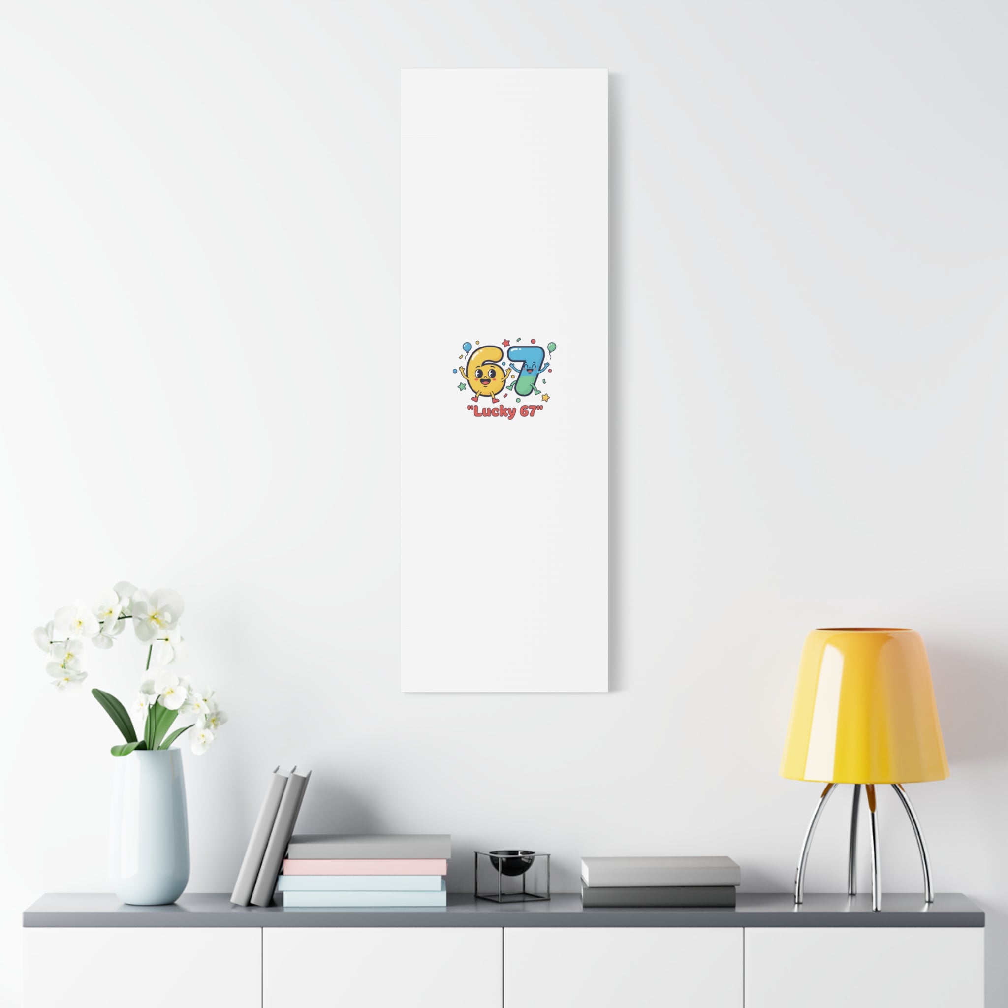 Lucky 67 Canvas, Stretched Matte | 67 meme, absurdist humor