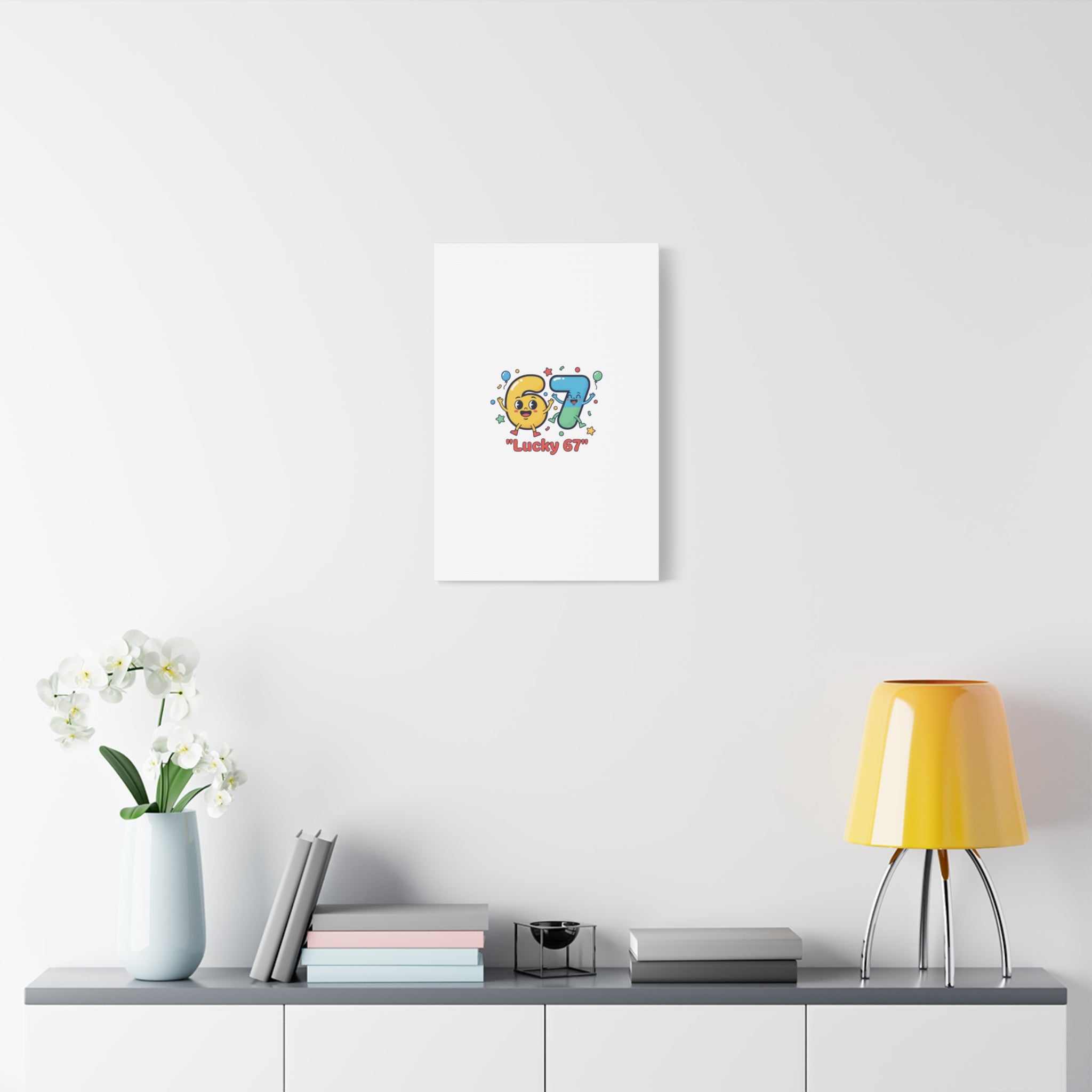 Lucky 67 Canvas, Stretched Matte | 67 meme, absurdist humor