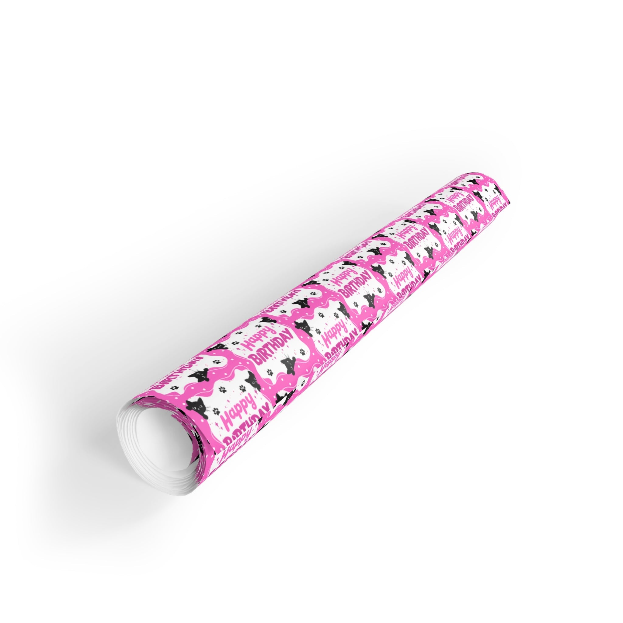 Pink Kitty Birthday Wrapping Paper Roll – Perfect for Gifts and Parties