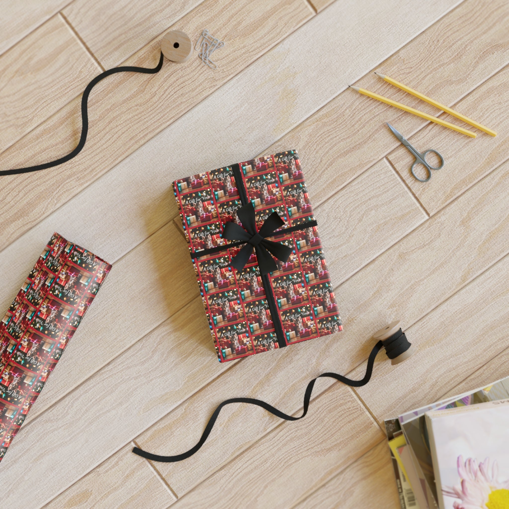 A Gift for You Kitten Gift Wrapping Paper Rolls, 1pc