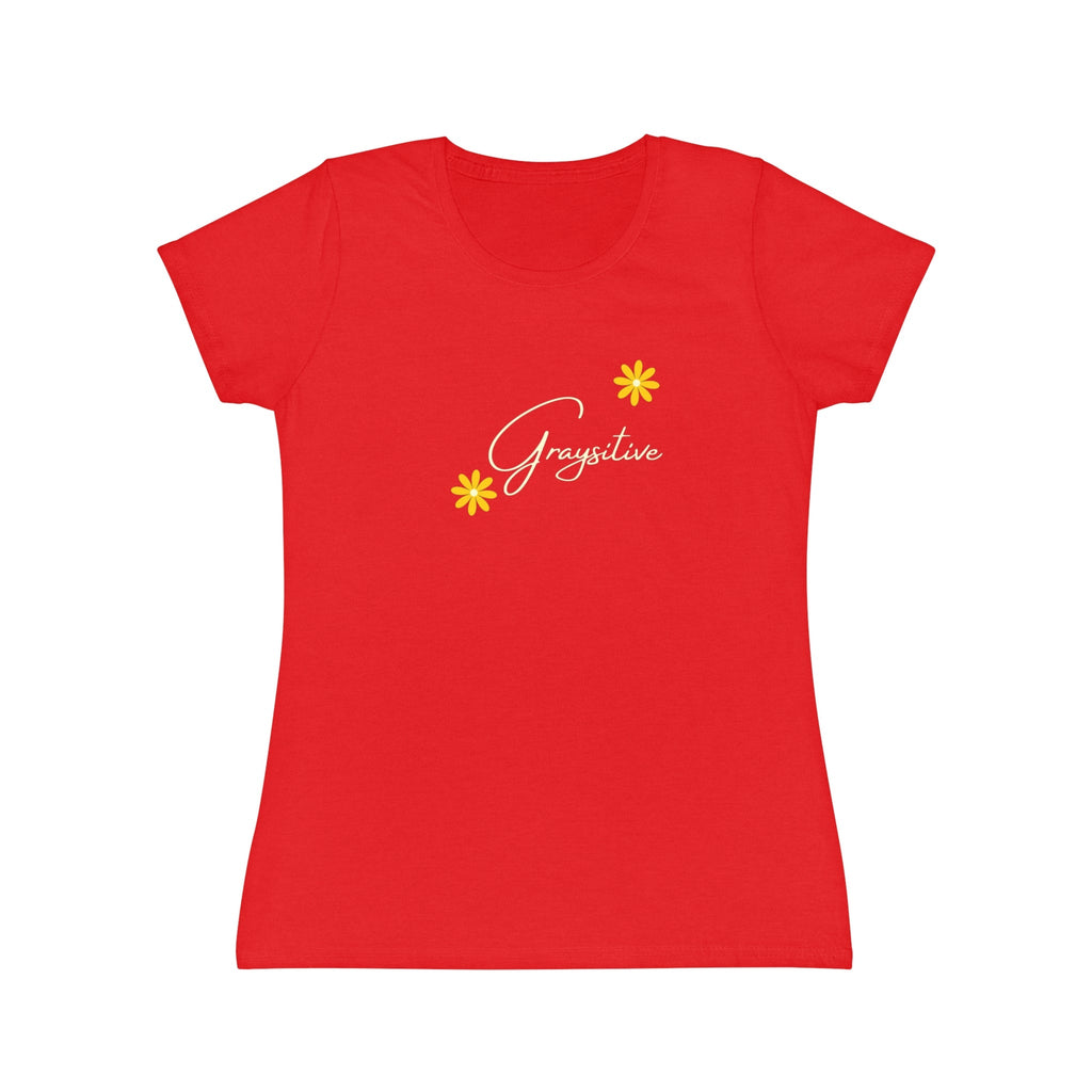 Women's Iconic T-Shirt graysitive with flowers