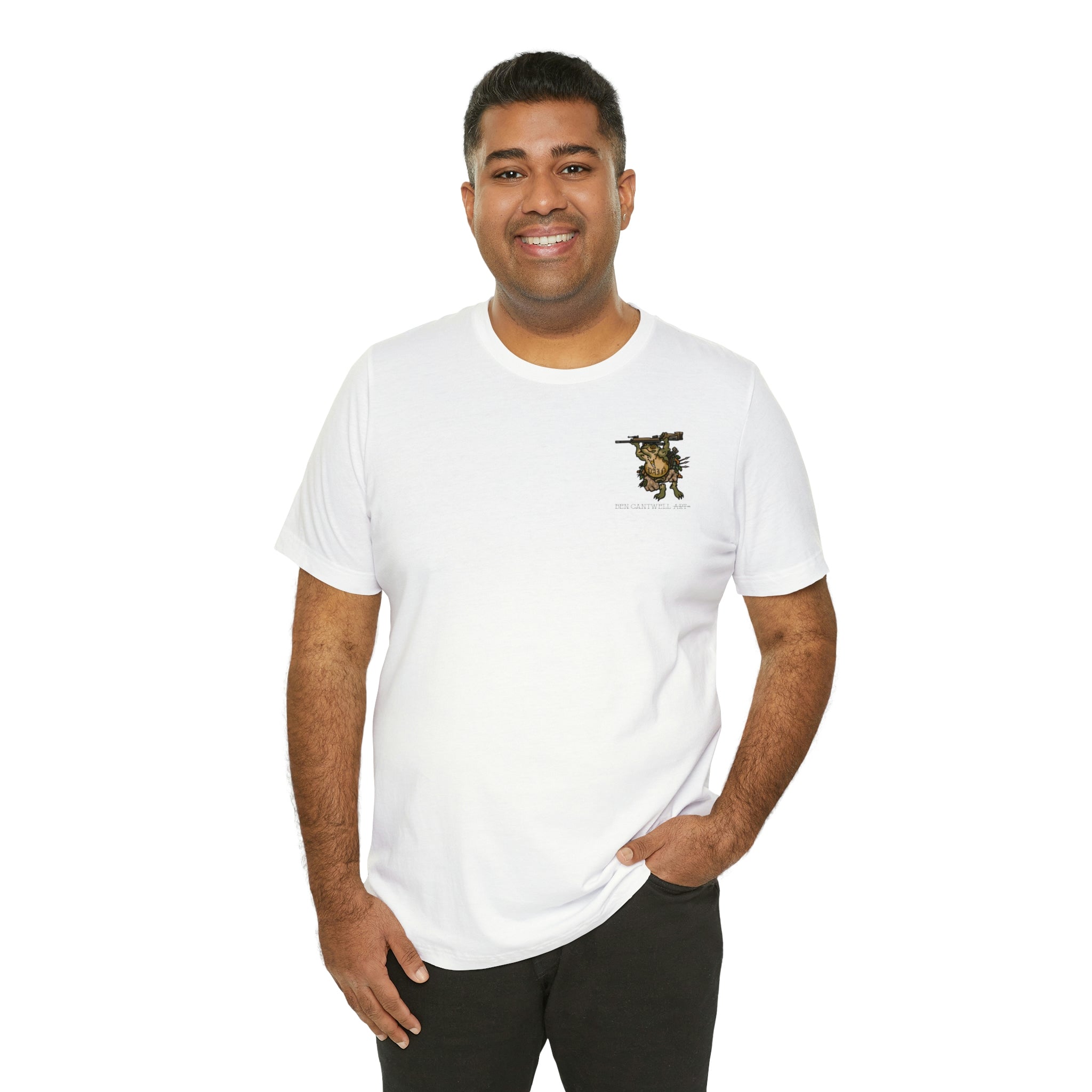 Sniper Rifle Frog - Front Print - Short Sleeve Tee