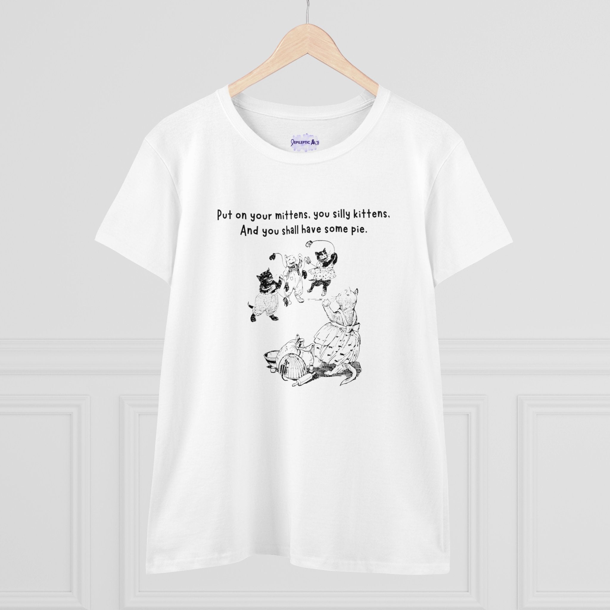 Kittens & Mittens Women’s Midweight Cotton Tee – Silly Kittens Pie Rhyme Shirt