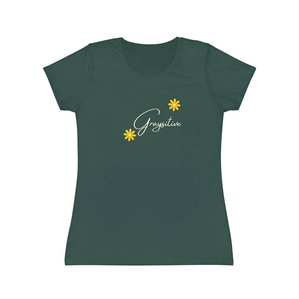 Women's Iconic T-Shirt graysitive with flowers