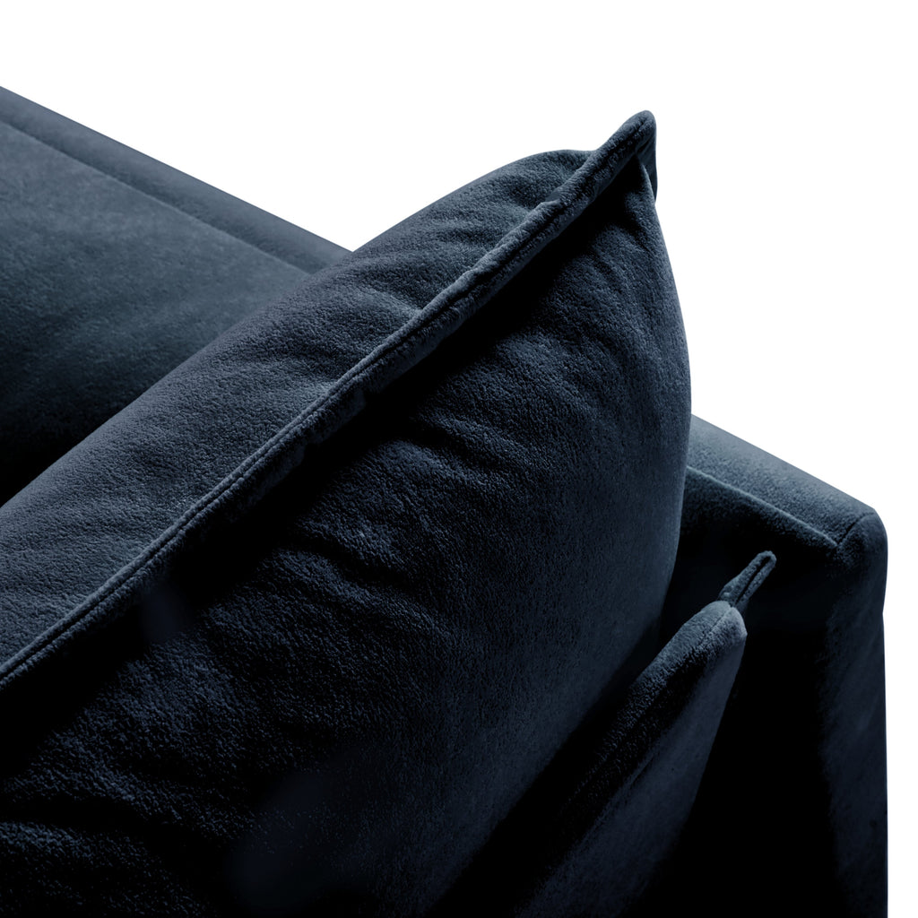 Modular Sectional Sofa, Oversized Deep Seat L Shaped Couch Set for Living Room, 3-Seater Comfy Cloud Couches with Movable Ottoman, DIY Combination, Chenille,Blue