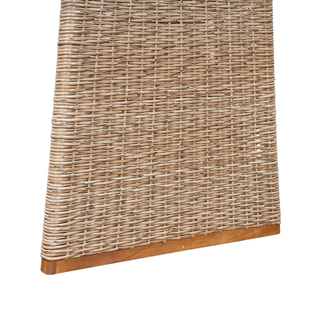 Outdoor Acacia Wood Dining Table,Teak Finish+ Brown Wicker