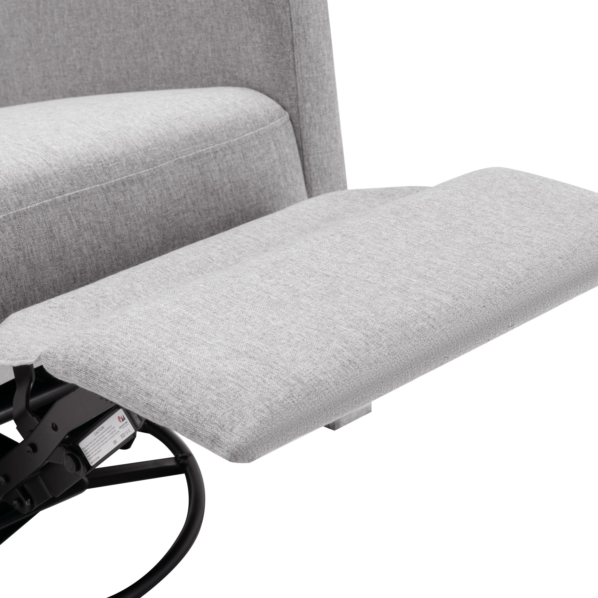 Modern Upholstered Rocker Nursery Chair Plush Seating Glider Swivel Recliner Chair, Gray Linen