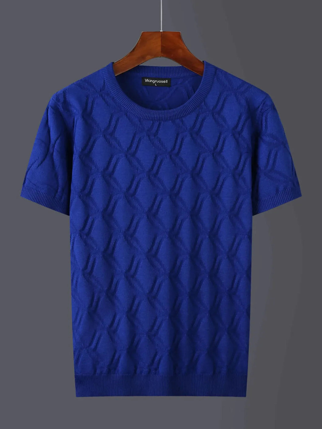Textured Round Neck Short Sleeve Knit Top
