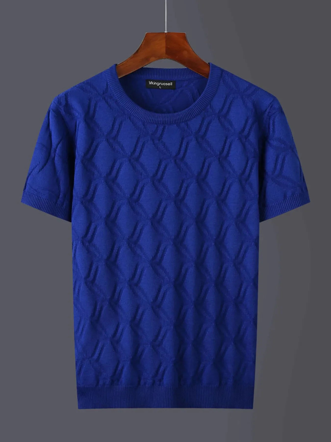Textured Round Neck Short Sleeve Knit Top