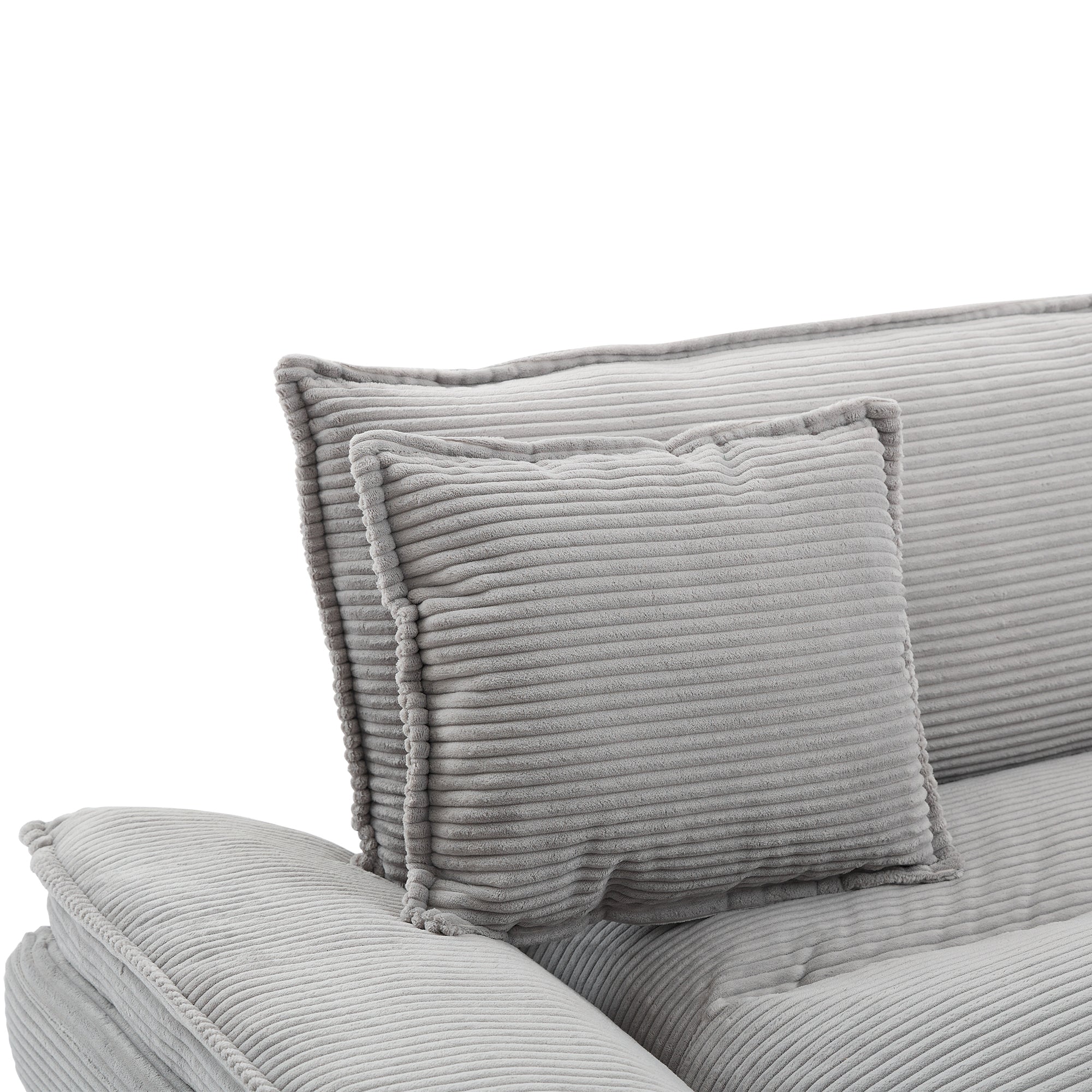 Corduroy Sofa Sleeper Couch Loveseat Sofa with Pillows Comfy Upholstered Deep Seat Sofa for Bedroom,Living Room,Apartment,Office,Dorm-Light Grey Corduroy