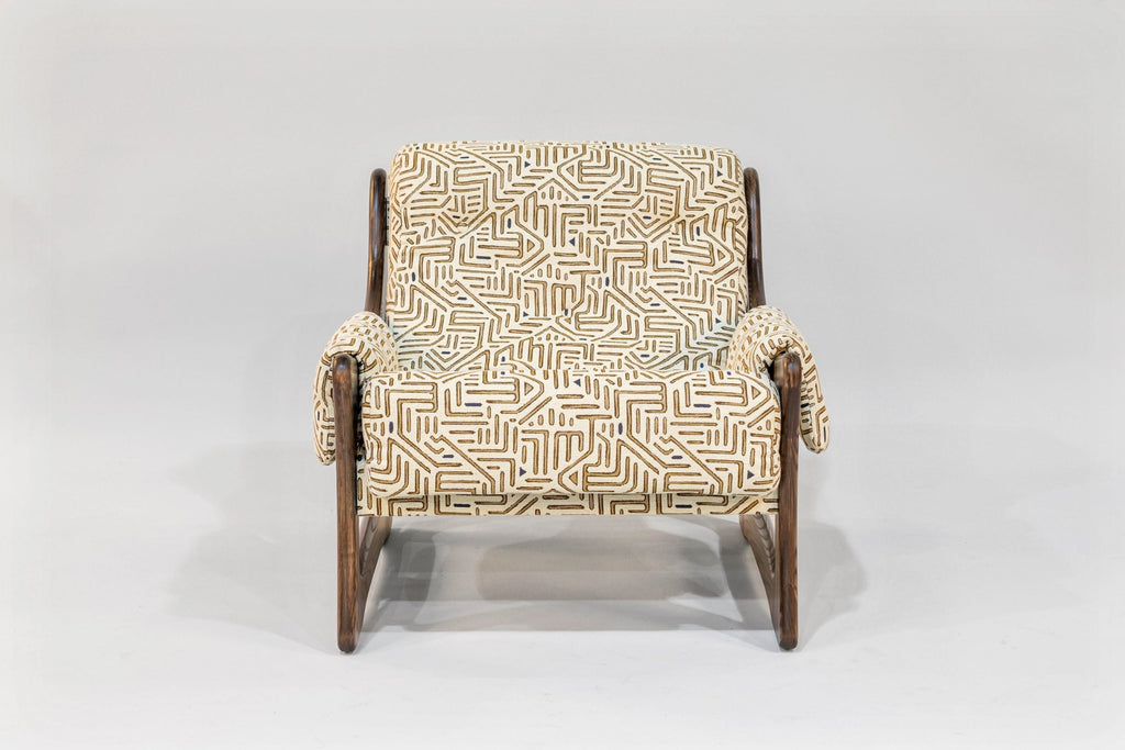 Chair & Ottoman – Tresori with Flamed Ash Arms (Wenge)