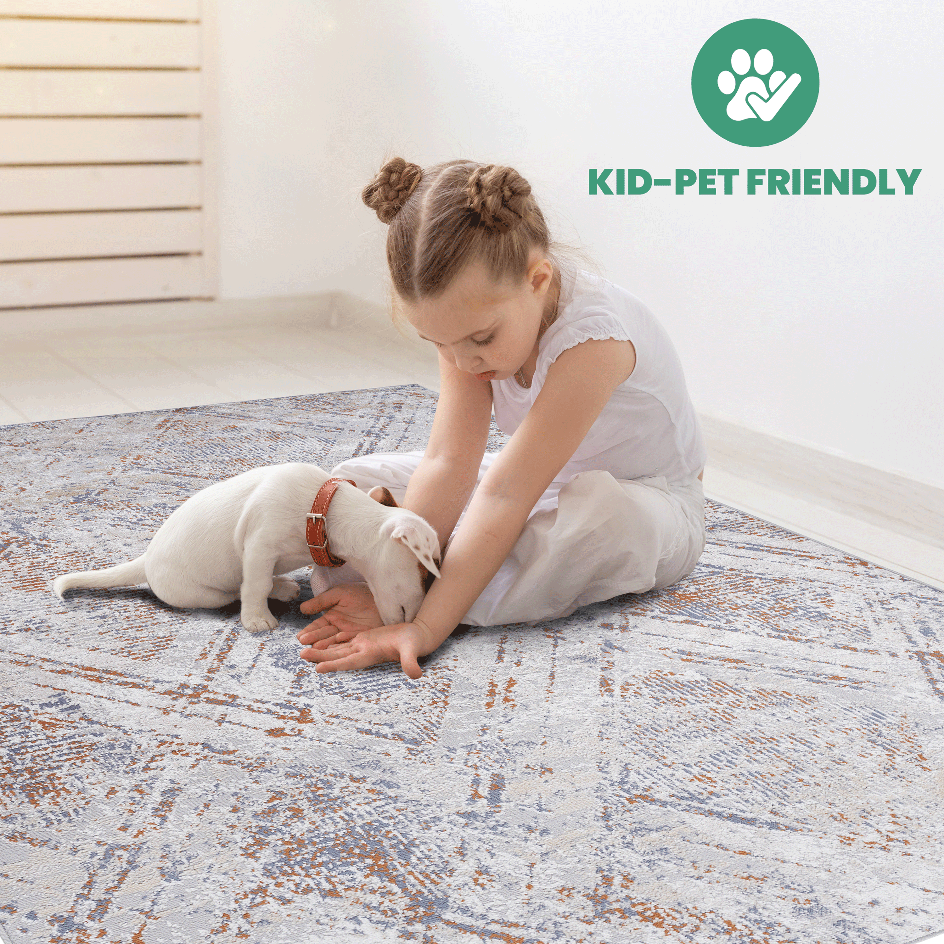 NAAR PAYAS Collection 6X9 Beige / Geometric Area Rug