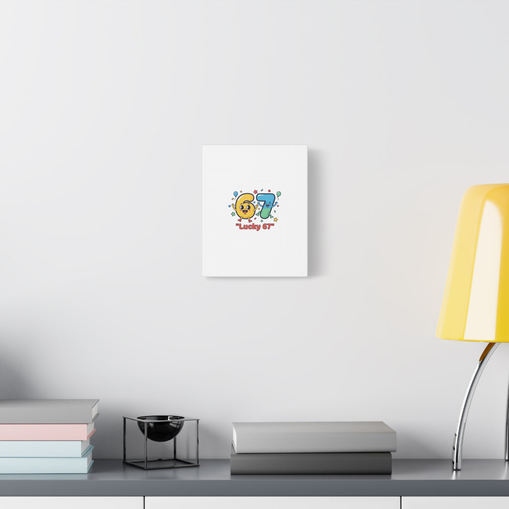 Lucky 67 Canvas, Stretched Matte | 67 meme, absurdist humor