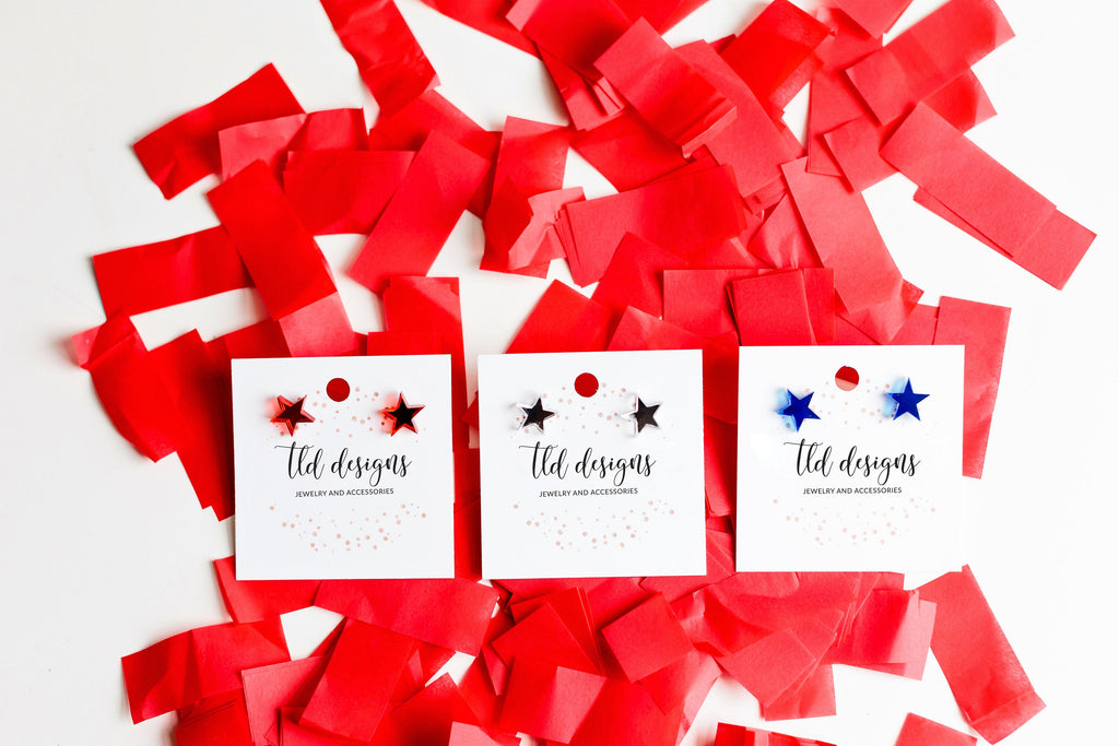 Mirrored Star Studs