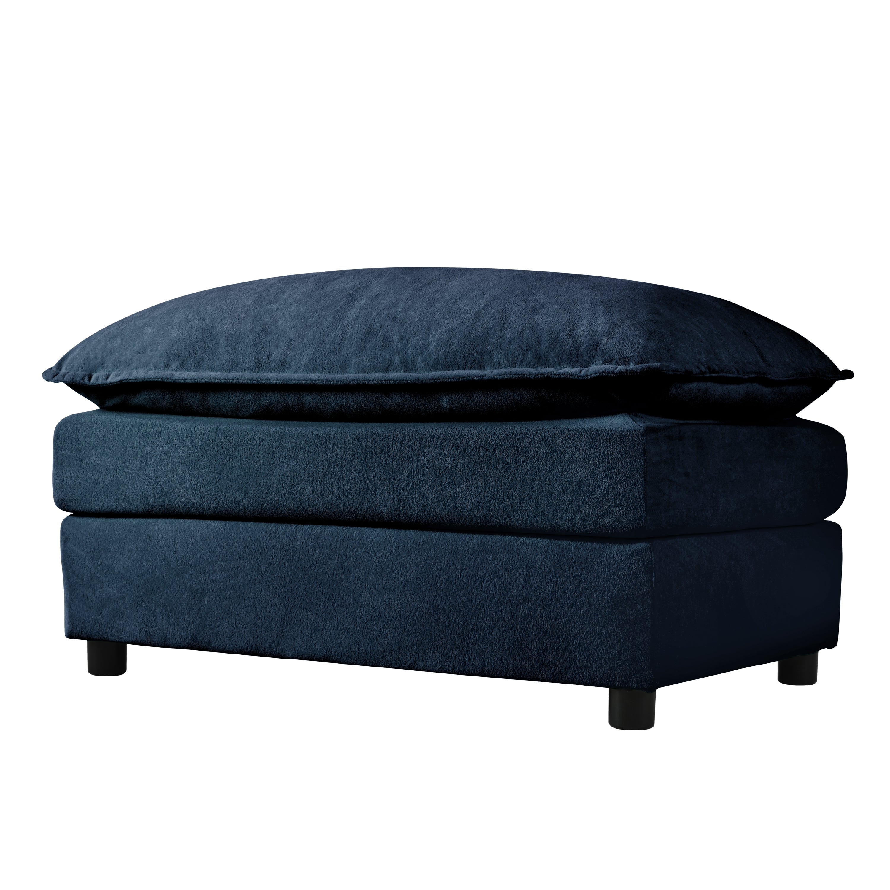 Modular Sectional Sofa, Oversized Deep Seat U Shaped Couch Set for Living Room, 3-Seater Comfy Cloud Couches with 2 Movable Ottomans, DIY Combination, Chenille,Blue