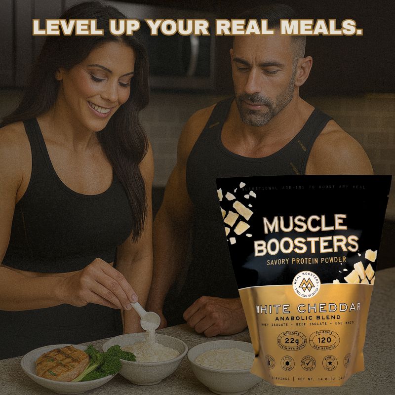 Muscle Boosters White Cheddar - Organic Grass-Fed Whey Protein Isolate Blend: 15-Serving Bag
