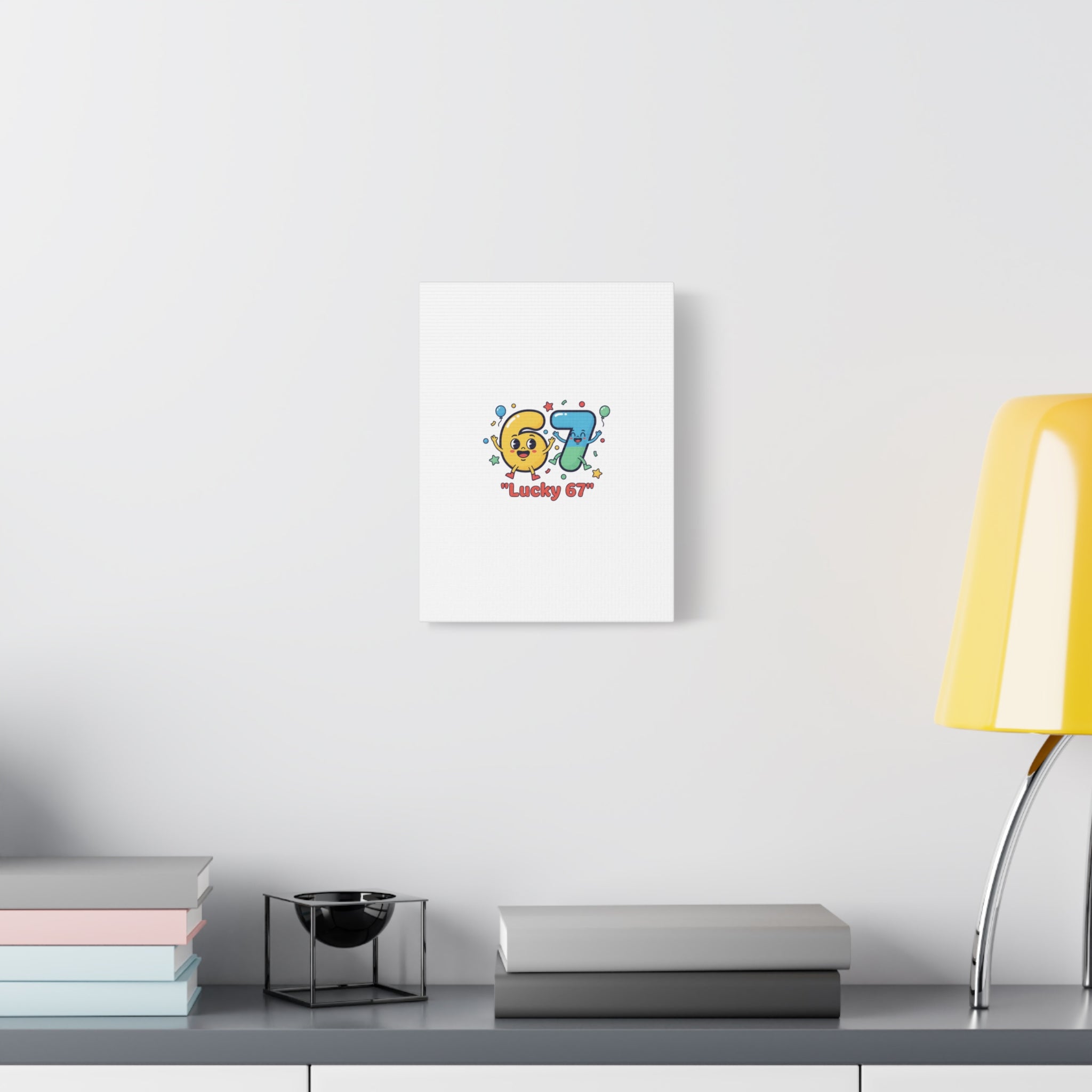 Lucky 67 Canvas, Stretched Matte | 67 meme, absurdist humor
