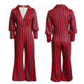 Loose Elastic V-neck Straight High Waist Jumpsuit