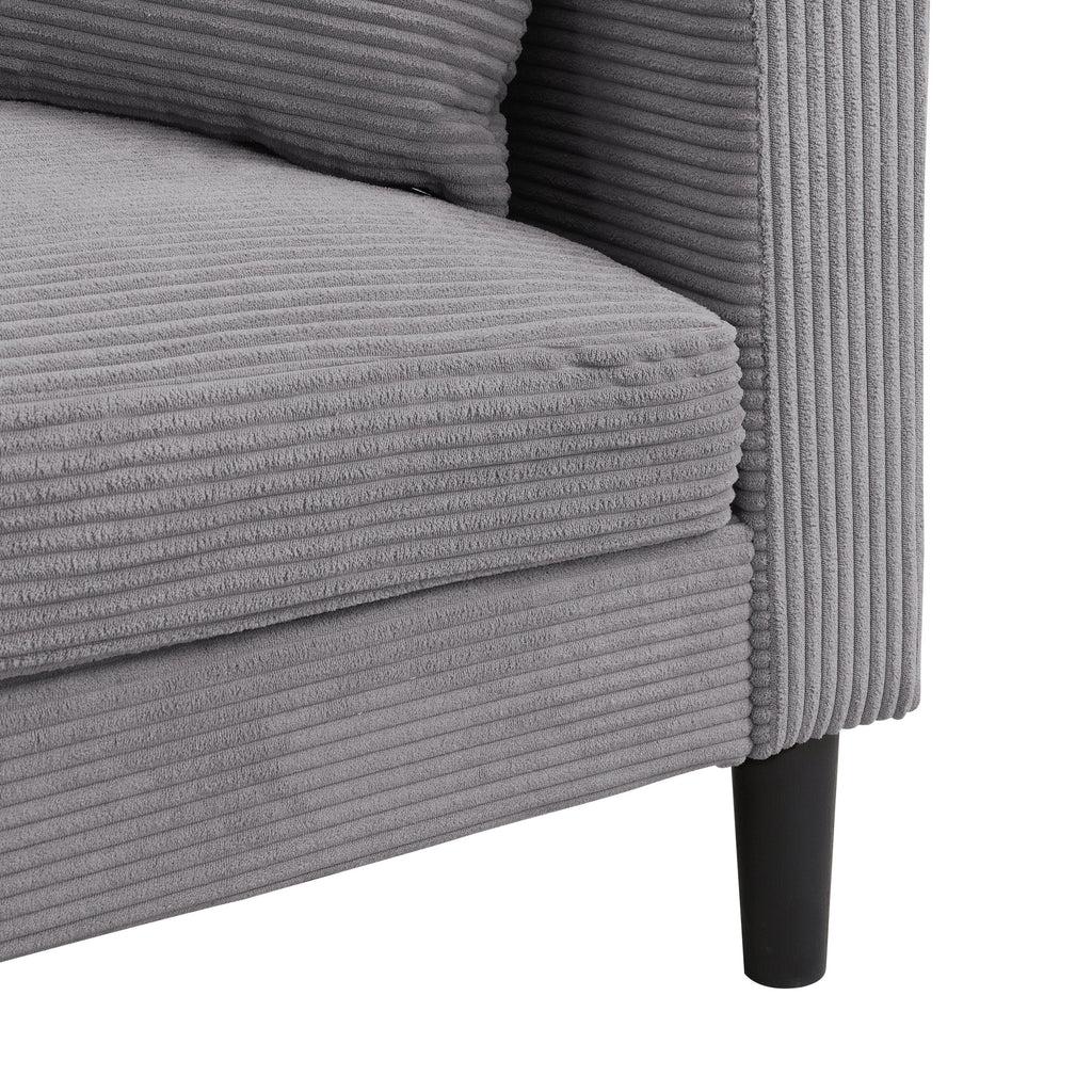 Modern Upholstered Light Gray Loveseat Sofa with Wooden Frame for Small Spaces
