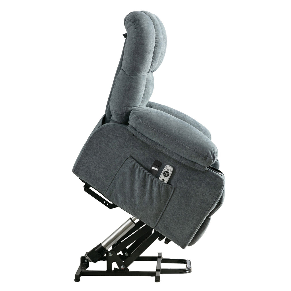 Power Electric massage lift lounge chair, suitable for the elderly, with heating and vibration functions, with USB, can be used for lying down. BLUE
