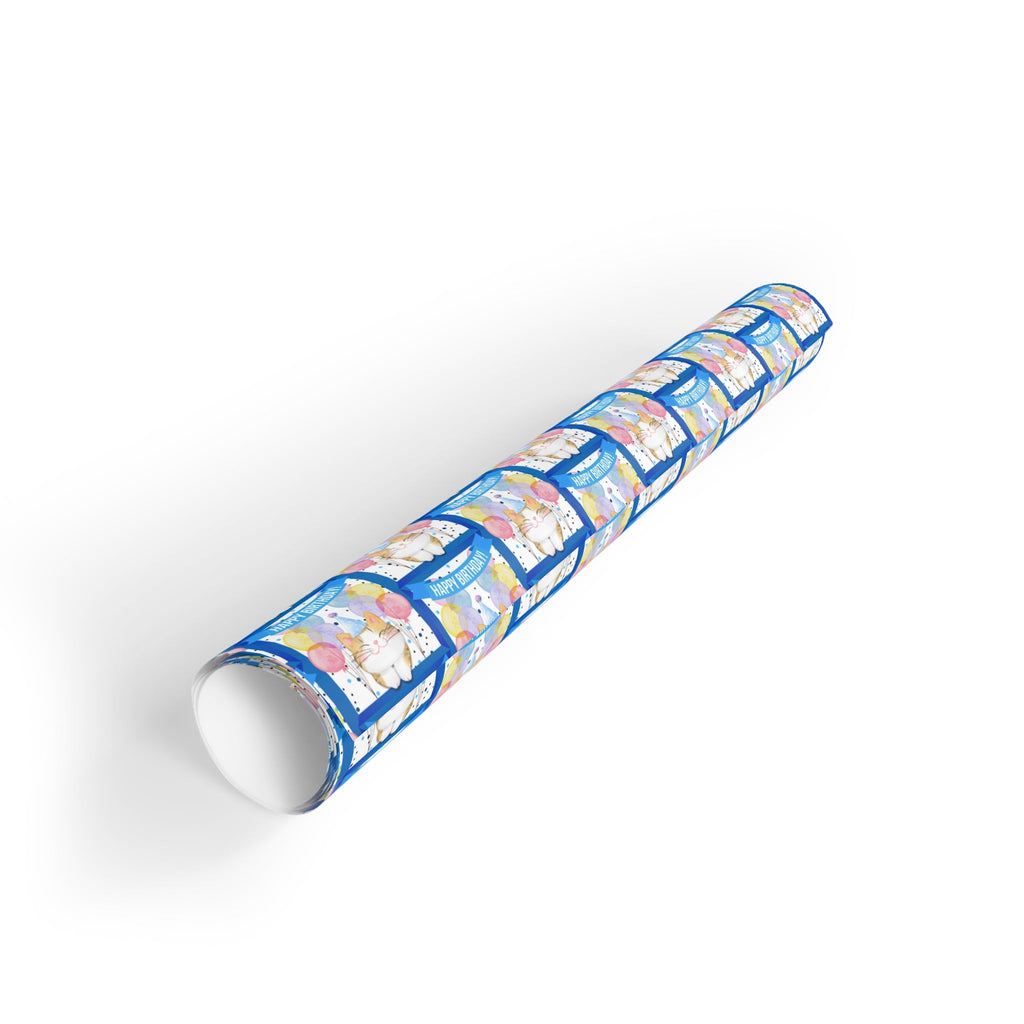 Little Boy Kitty Birthday Wrapping Paper Rolls - 1pc Gift Wrap