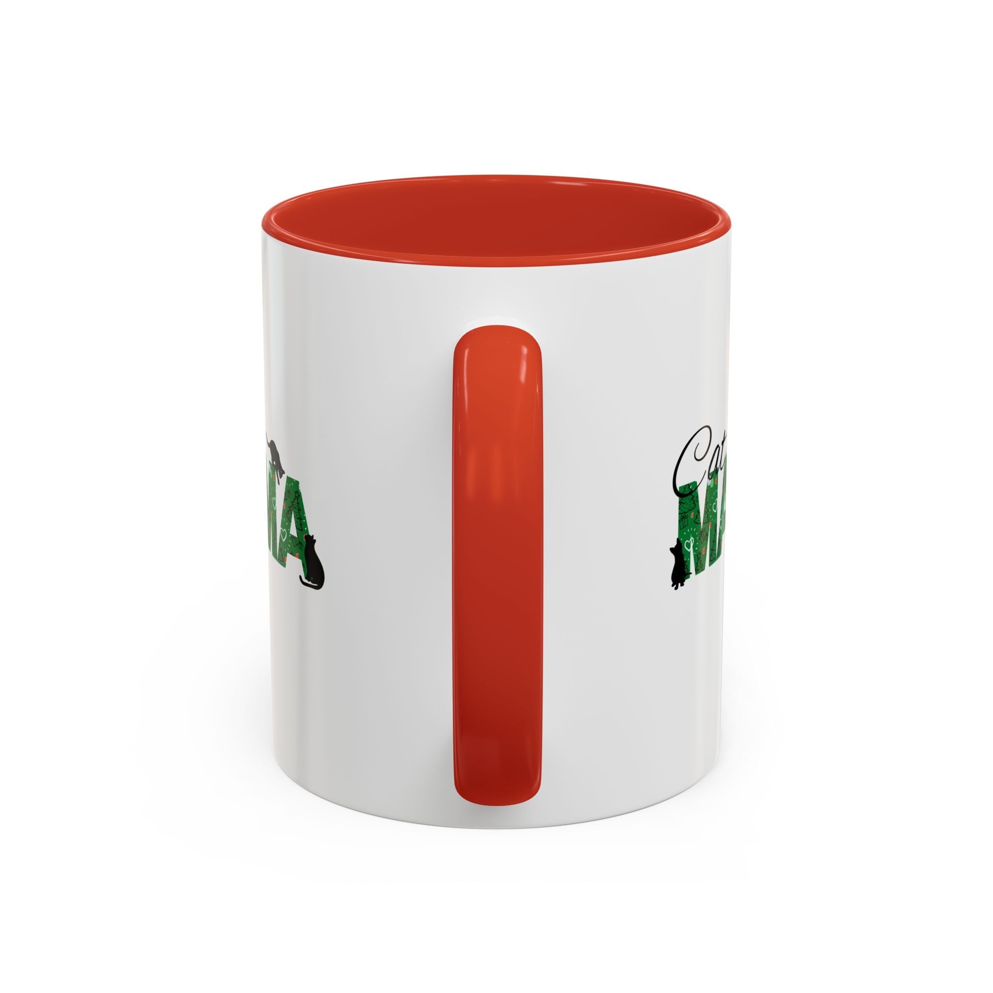 Christmas Cat Mama Accent Coffee Mug (11, 15oz)