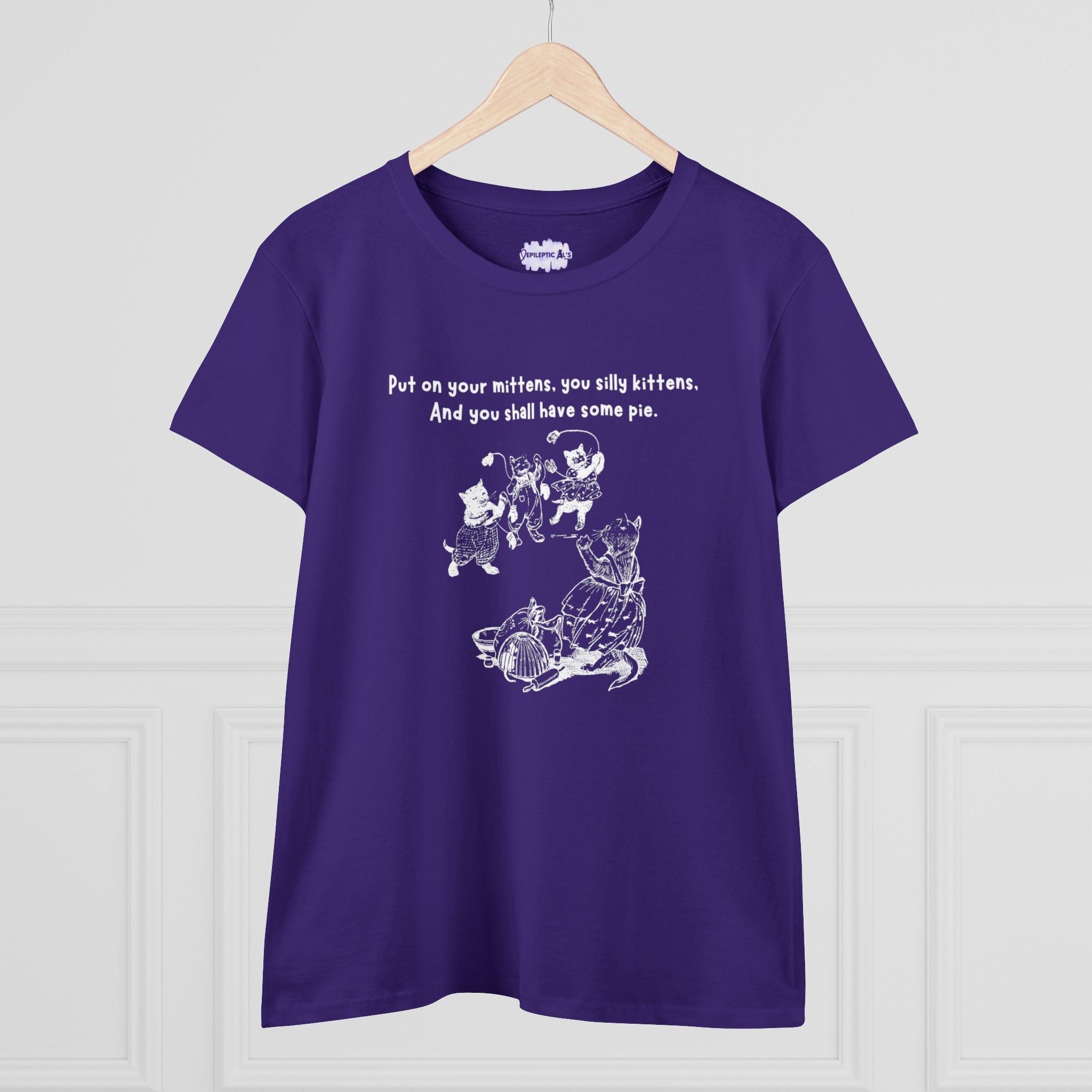 Kittens & Mittens Women’s Midweight Cotton Tee – Silly Kittens Pie Rhyme Shirt