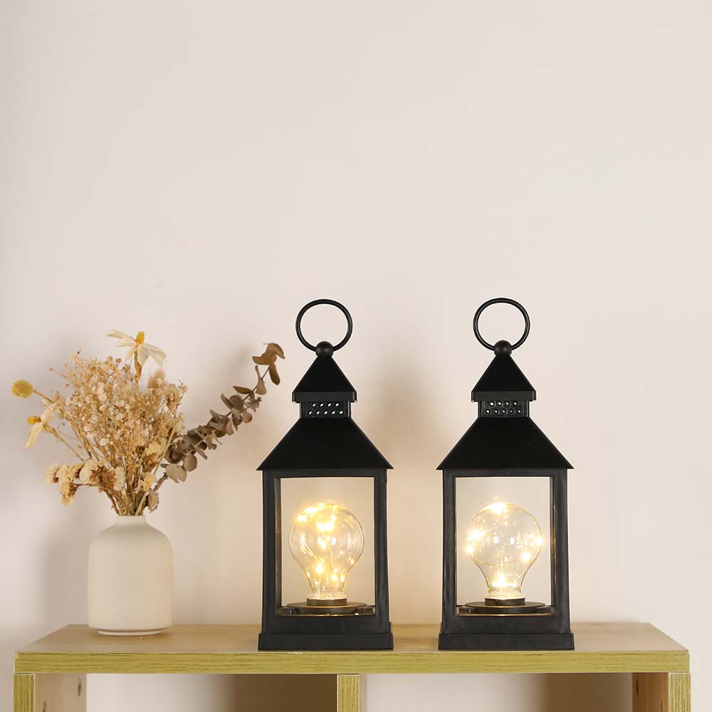 9''High Vintage Style Decorative Lantern(Set of 2)