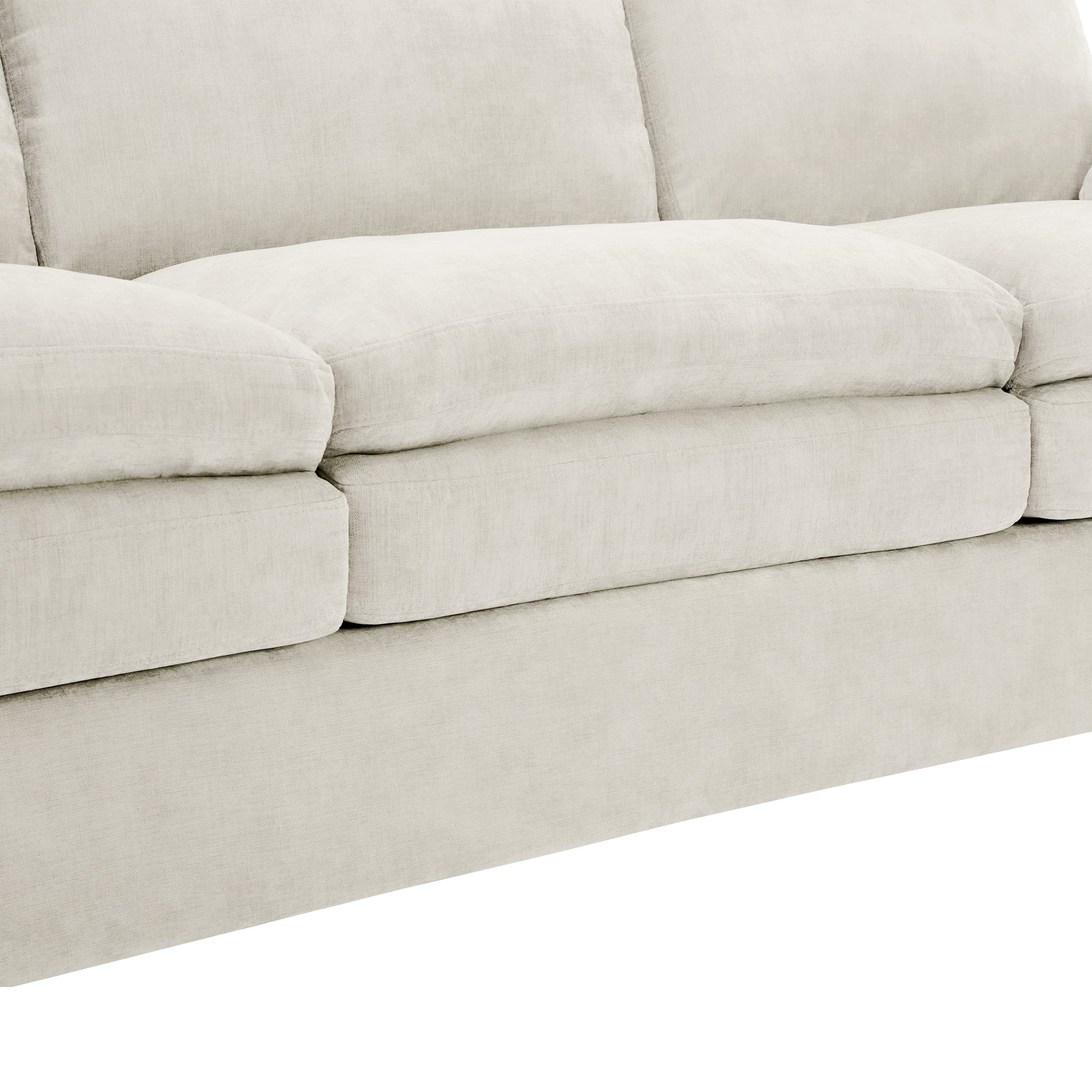 Cozy Upholstered Sofa Set Oversized Comfy Cloud Sofa Double Cushion Sofa Group Plush Cushion Sofa Couch for Living Room, Beige
