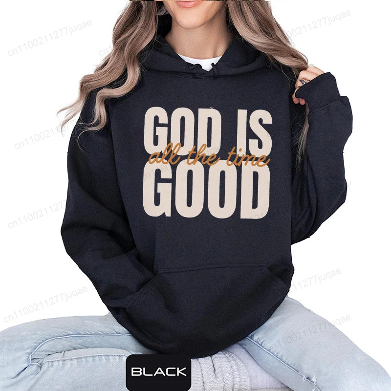 Retro Christian Sweatshirt,God Is Good All the Time Hoodie