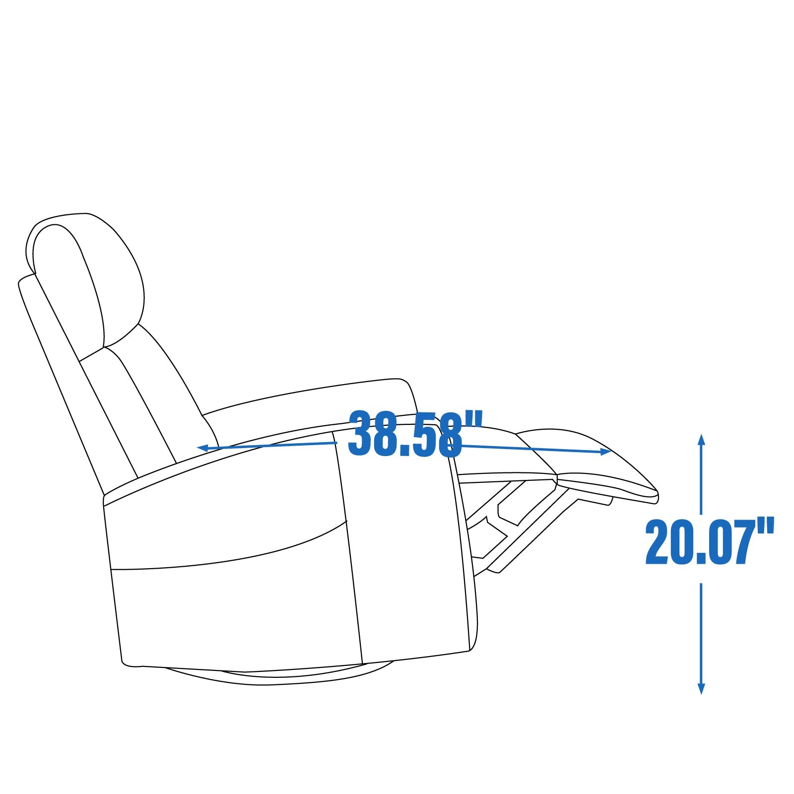 Heat Massage Manual Recliner Chair with Rocker and Swivel in Fabric for Living Room, Grey