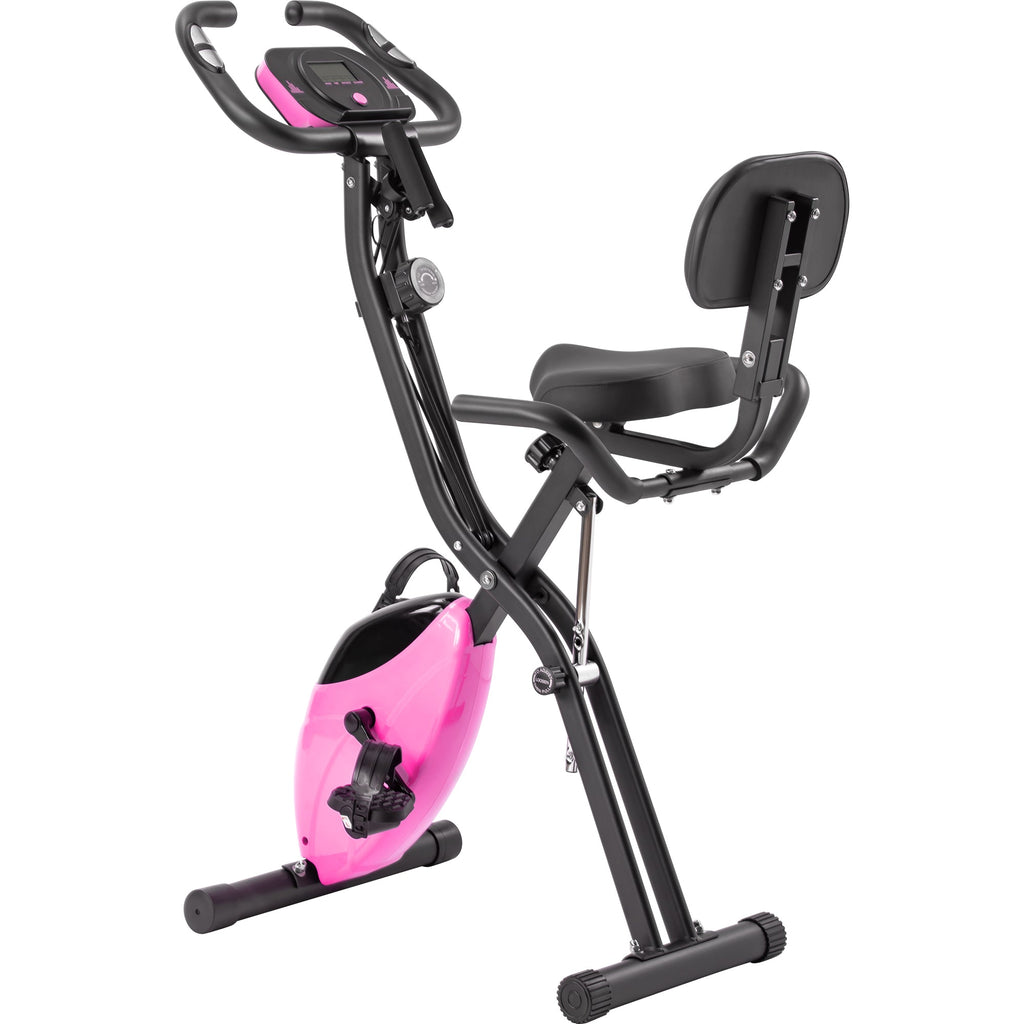 Exercise Bike,Workout Bikes for Home,Folding Stationary Bikes for Home with 16-Level Magnetic Resistance, 300LBS Capacity X-Bike Indoor Exercise Equipment with Heart Rate Sensor & LCD Monitor