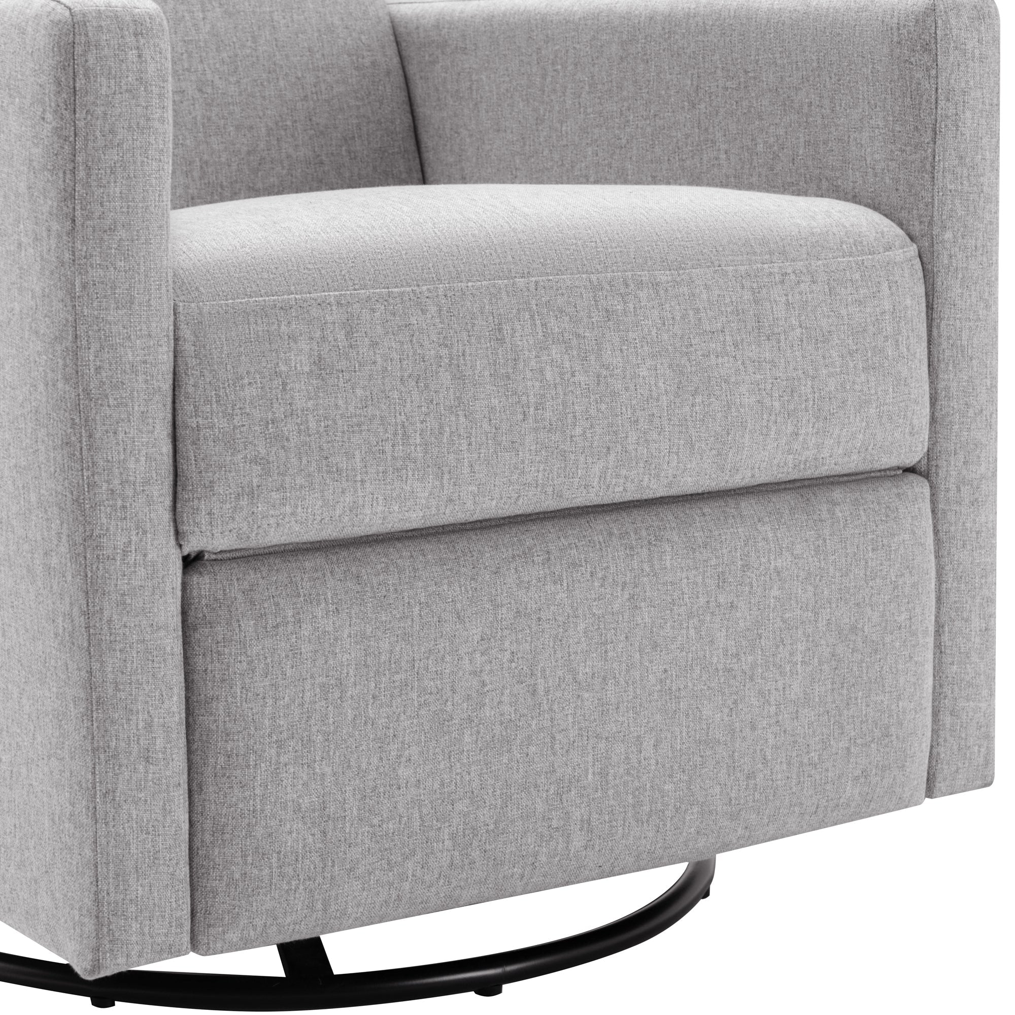 Modern Upholstered Rocker Nursery Chair Plush Seating Glider Swivel Recliner Chair, Gray Linen