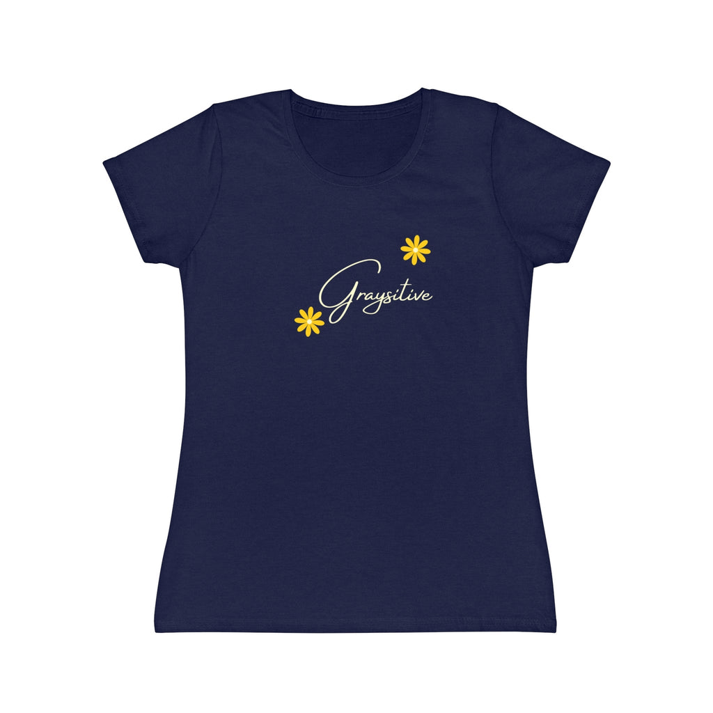 Women's Iconic T-Shirt graysitive with flowers