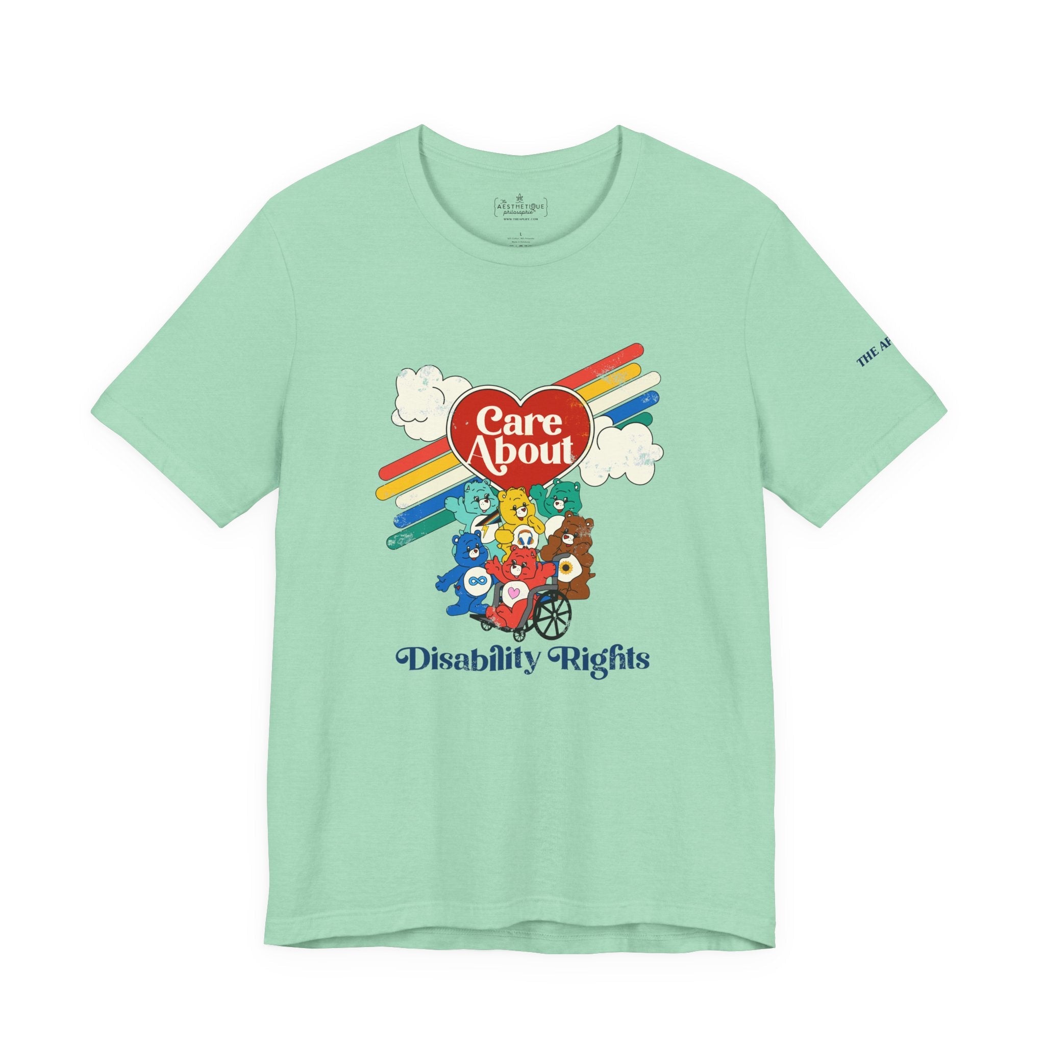 Care About Disability Rights - Retro 80s Vibe - Unisex Jersey Short Sleeve Tee