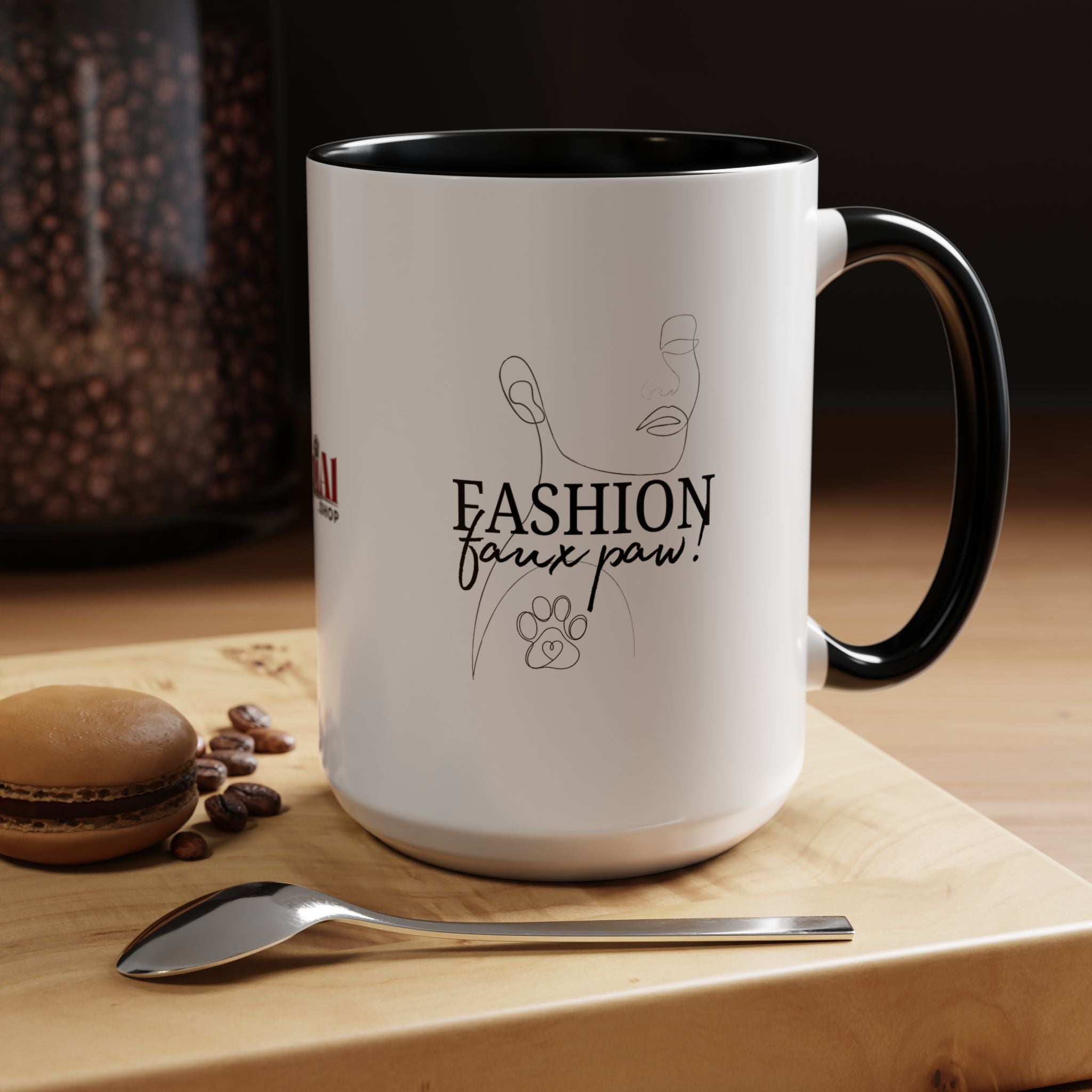 Fashion Faux Paw Accent Coffee Mug (11, 15oz)