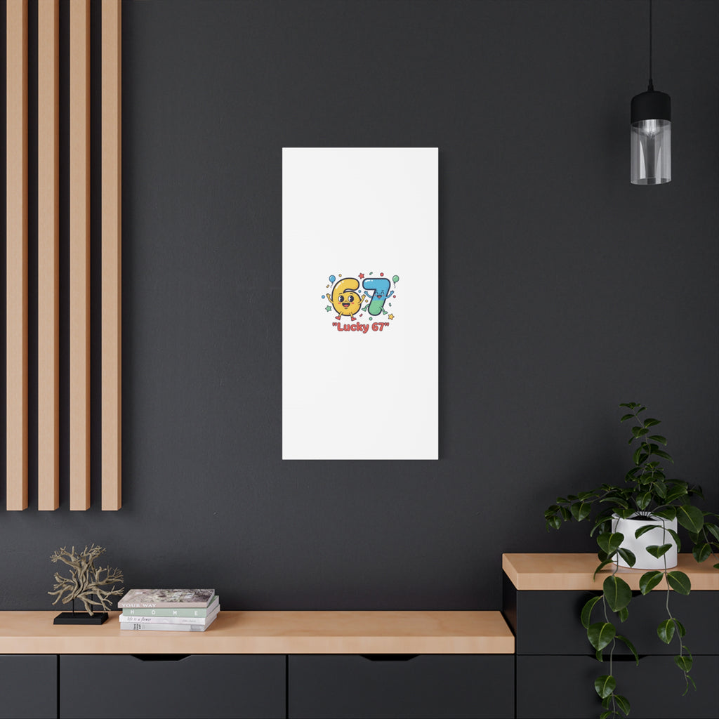 Lucky 67 Canvas, Stretched Matte | 67 meme, absurdist humor