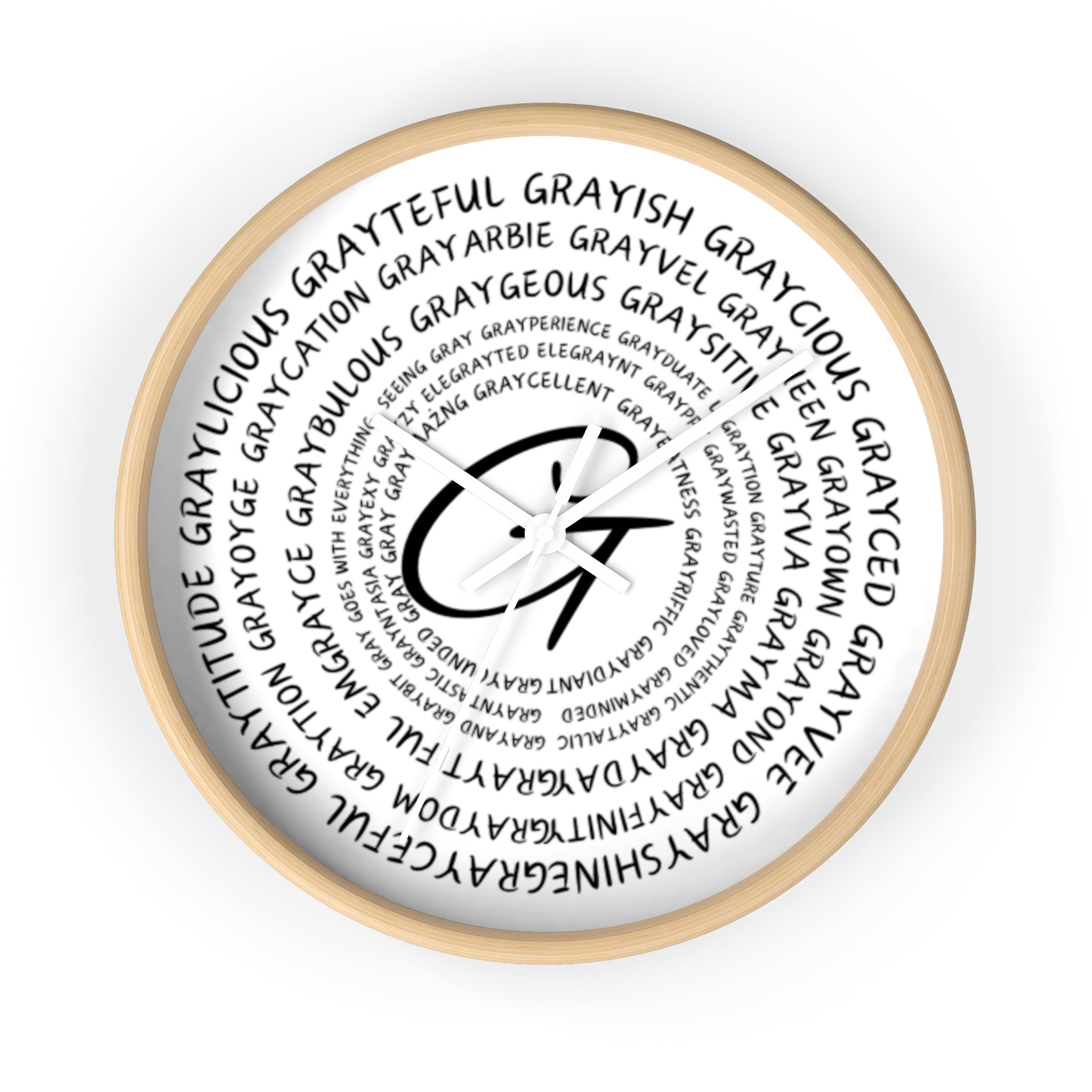 Wooden Clock Embracing Gray Hair Positivity