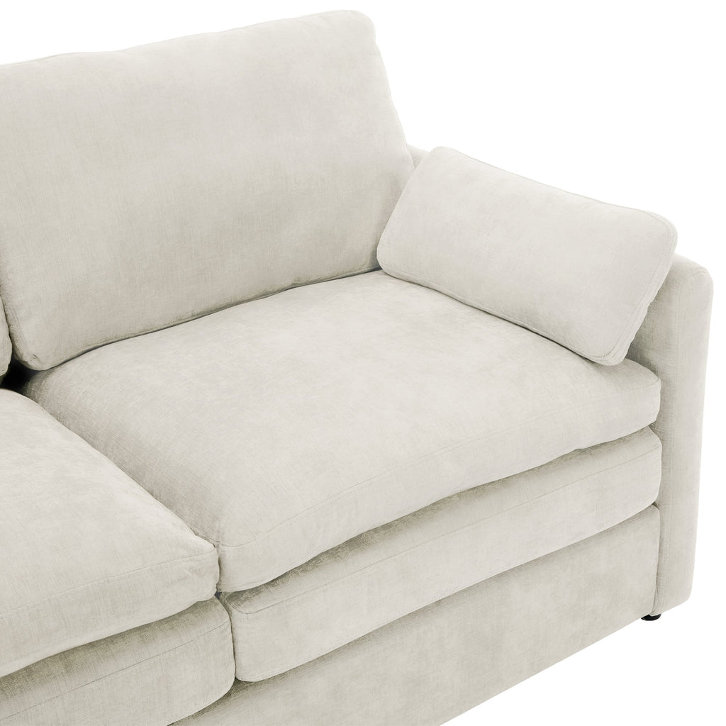 68.1' Cozy Upholstered Loveseat Sofa Oversized Comfy Comfy Cloud Sofa Double Cushion Loveseat Sofa Plush Cushion Sofa Couch for Living Room, Beige