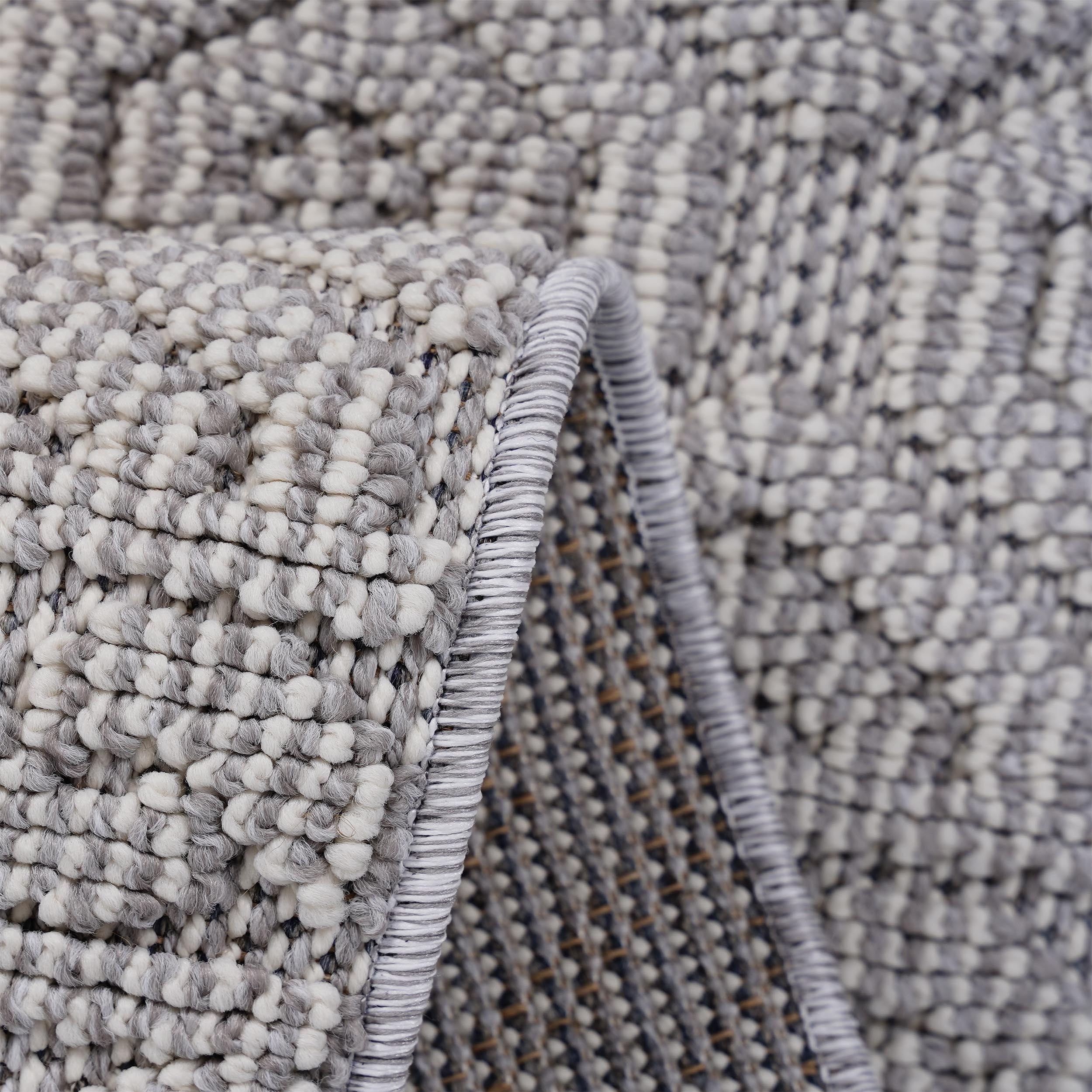 NAAR Guros Collection 6X9 White / Geometric Indoor/ Outdoor Area Rug
