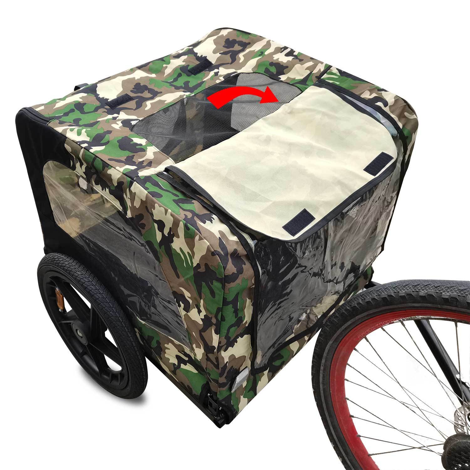 Pet Bike Trailer Dog Cart for Bicycle,Suitable for Small and Medium Pets, Easy Folding Cart Frame, Quick Release Wheel, Non-Slip Floor, Internal Leash