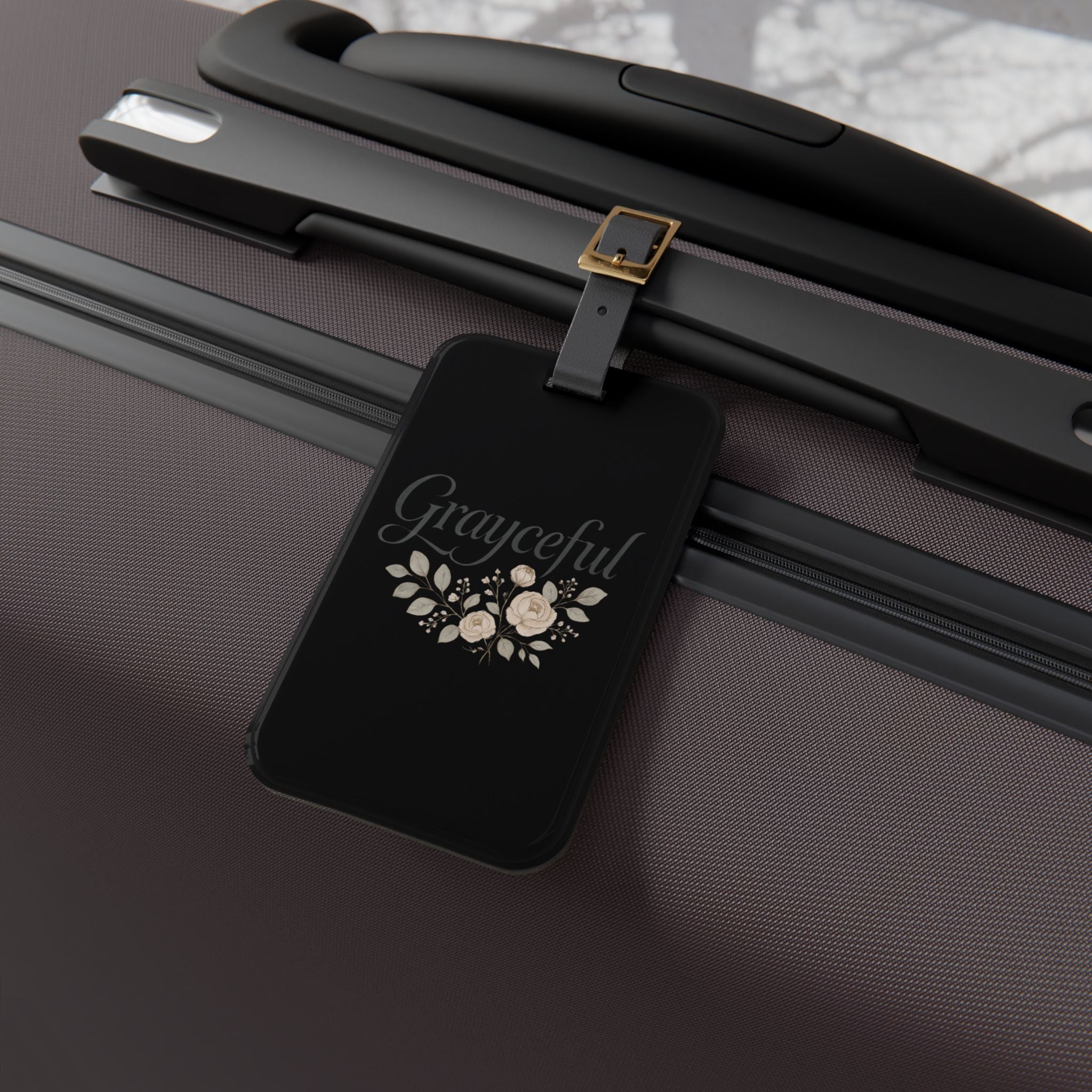 Elegant Floral Luggage Tag, Travel Accessory, Customizable Gift, Travel Essentials, Adventure Tag, Floral Design