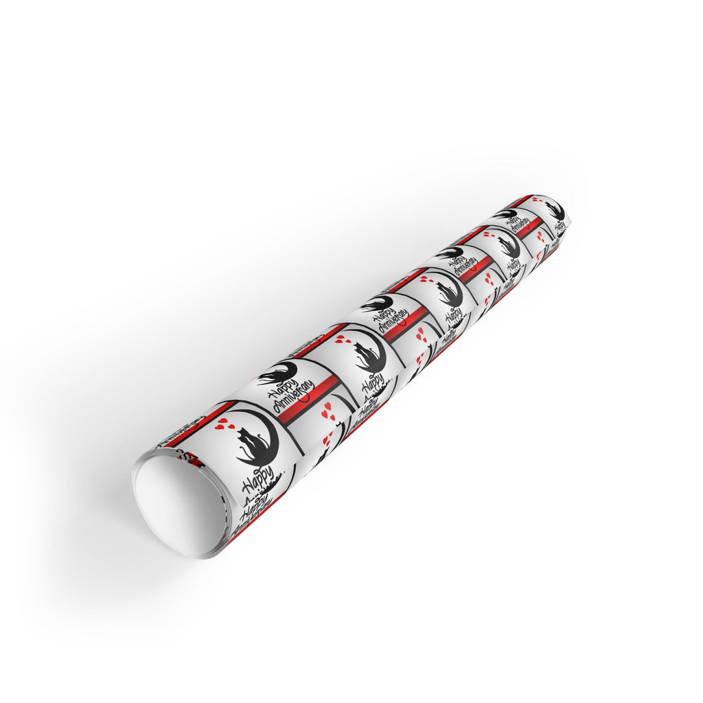 Happy Anniversary Kitties Wrapping Paper Roll - 1pc