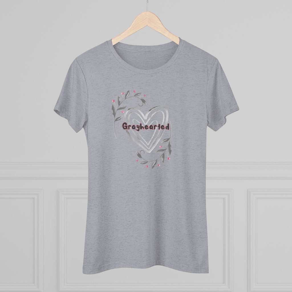 Grayhearted Women's Triblend Tee - Floral Heart Design