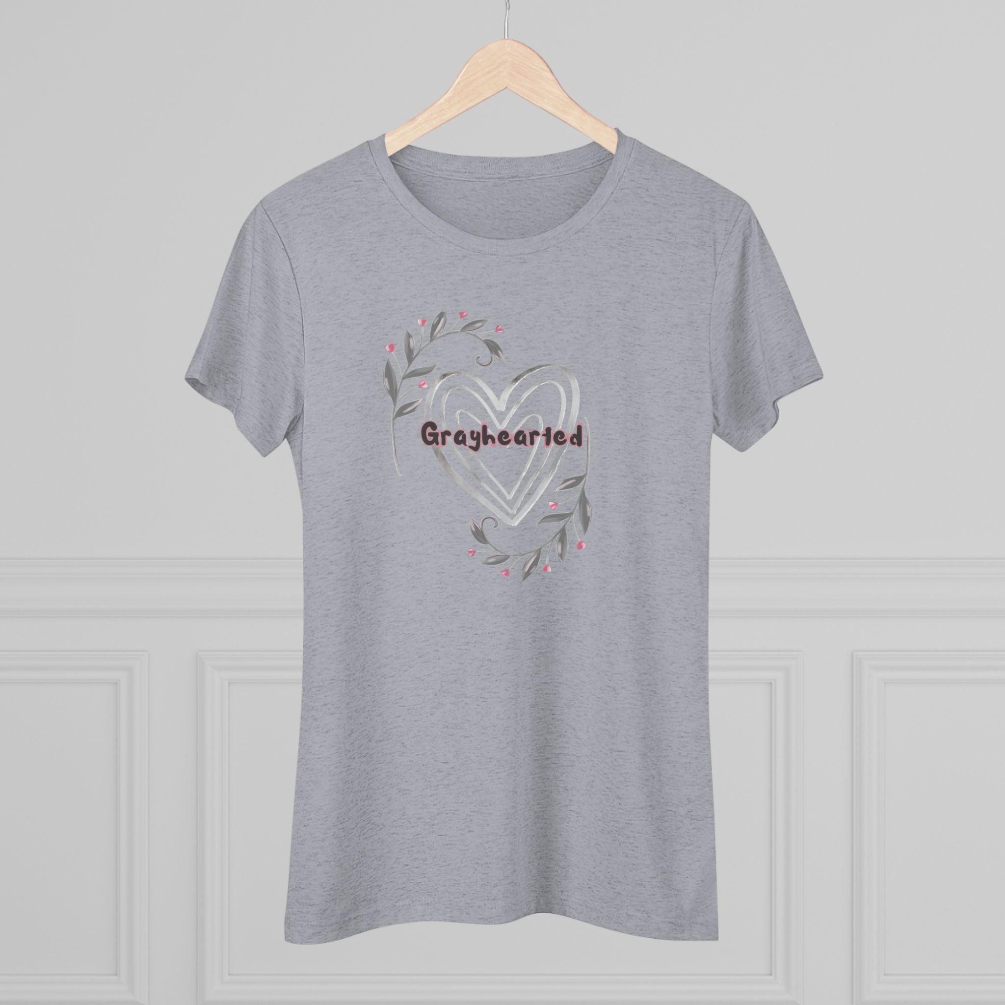 Grayhearted Women's Triblend Tee - Floral Heart Design