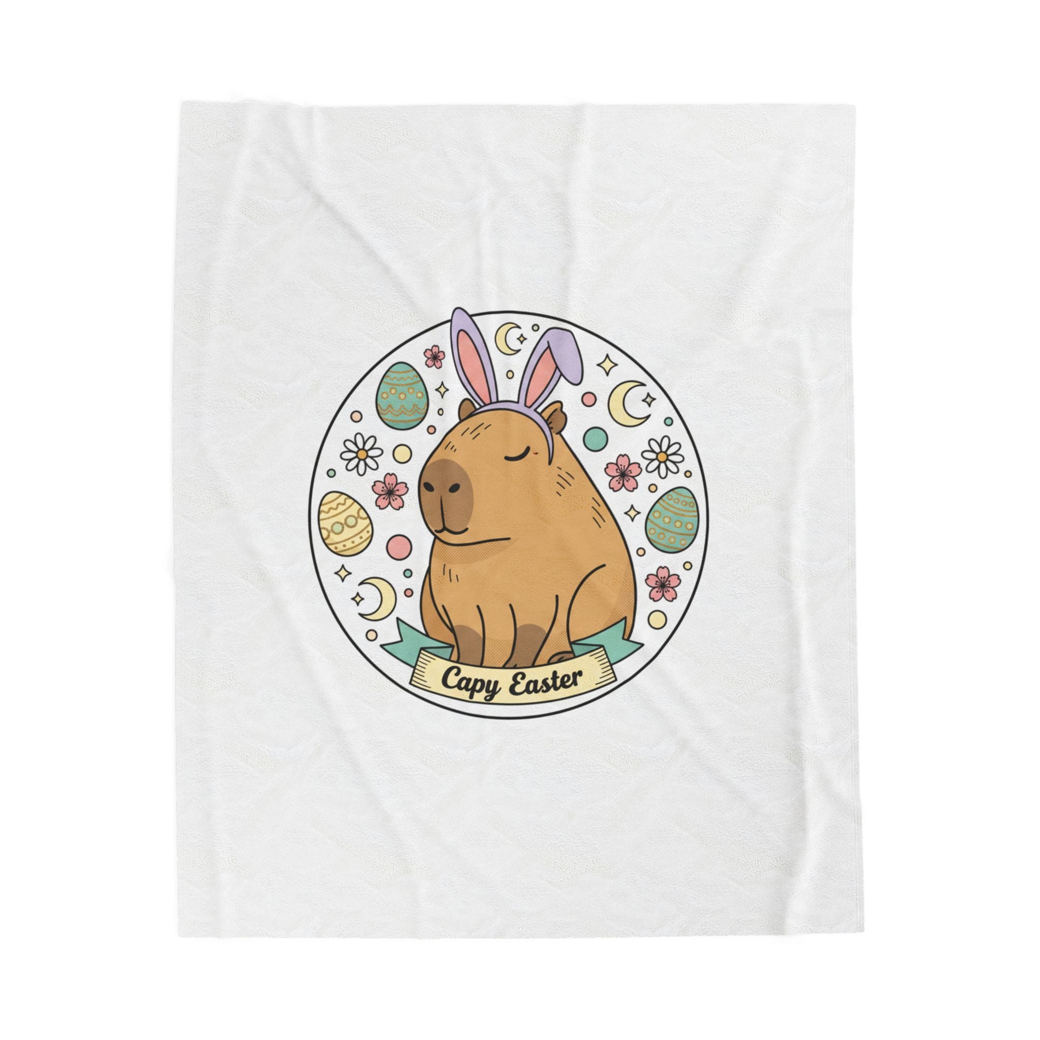 Easter bunny aesthetic Velveteen Plush Blanket, pastel spring cottagecore, vintage Easter