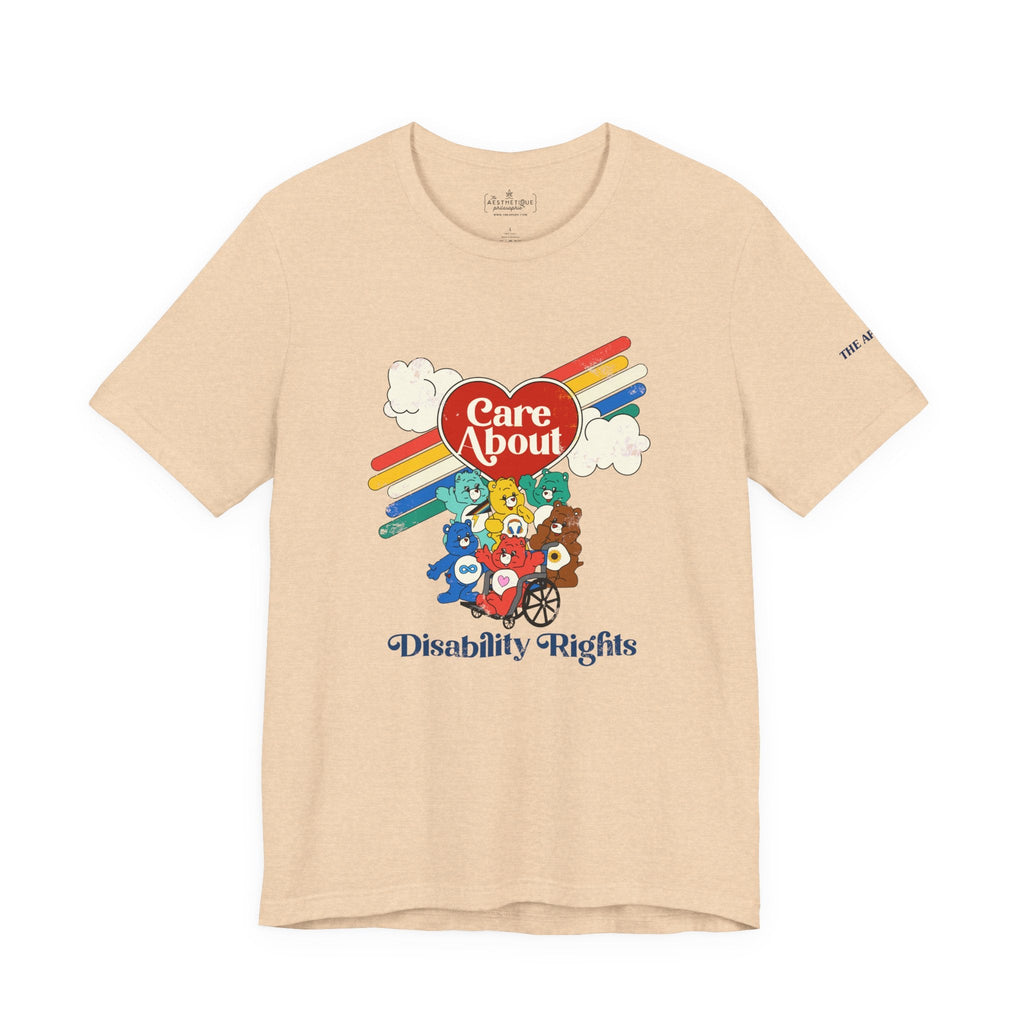 Care About Disability Rights - Retro 80s Vibe - Unisex Jersey Short Sleeve Tee