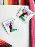 Lilac rose studs