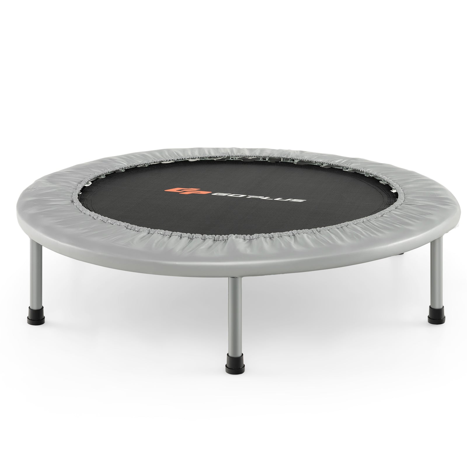 38 Inch Mini Folding Trampoline Portable Recreational Fitness Rebounder-Gray